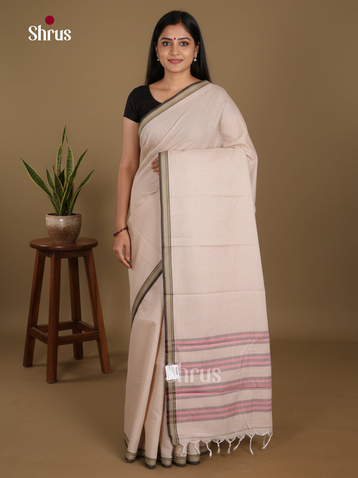Grey & Black - Narayanpet Cotton Saree