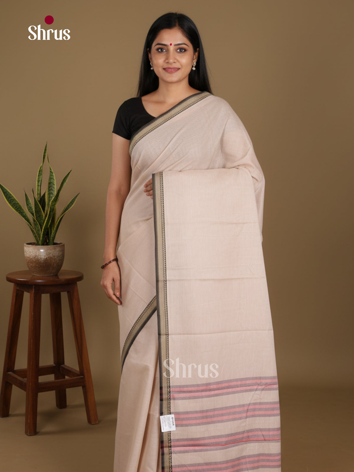 Grey & Black - Narayanpet Cotton Saree