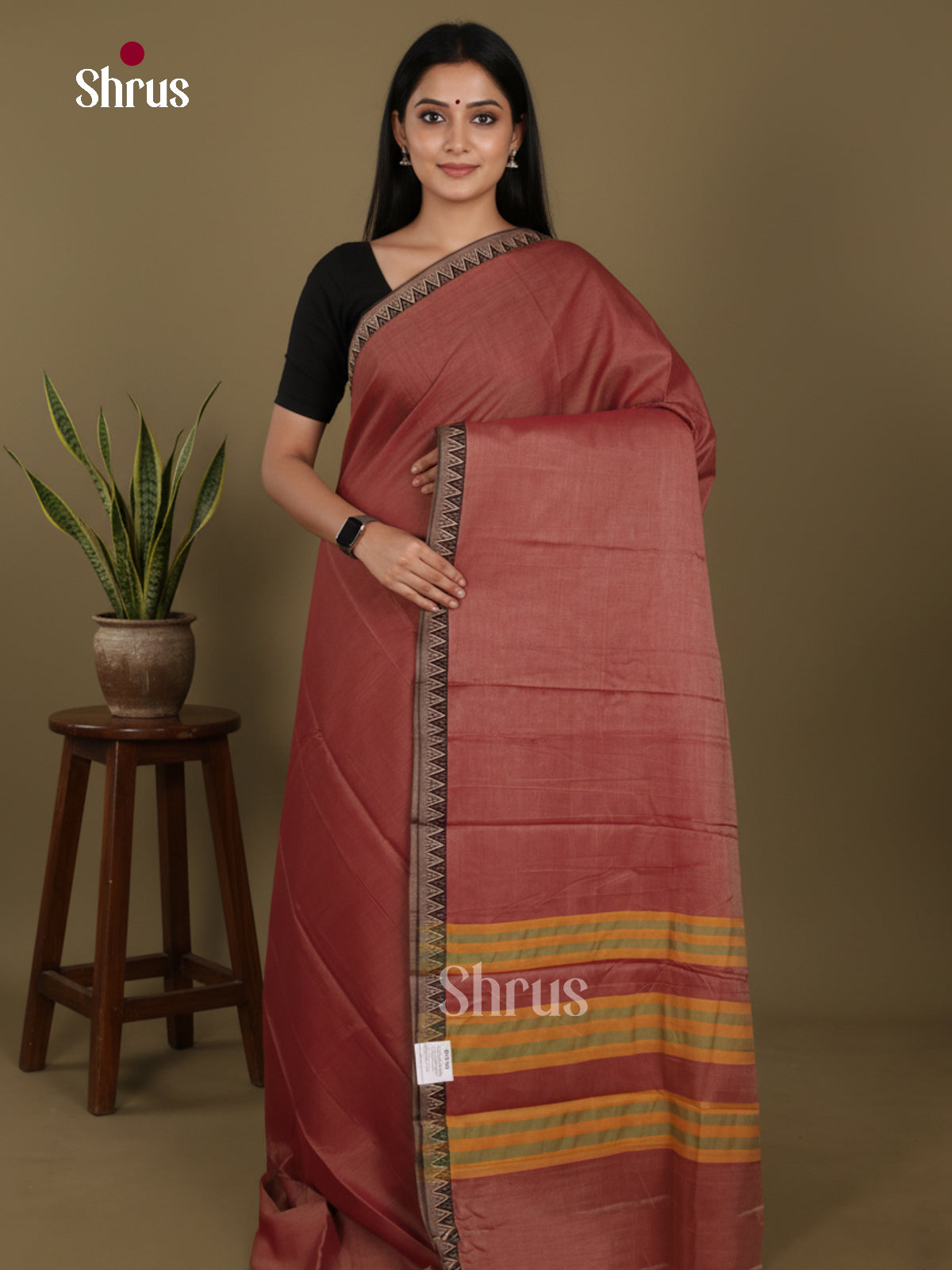 Brown - Narayanpet Cotton Saree - Shop on Shrus.com