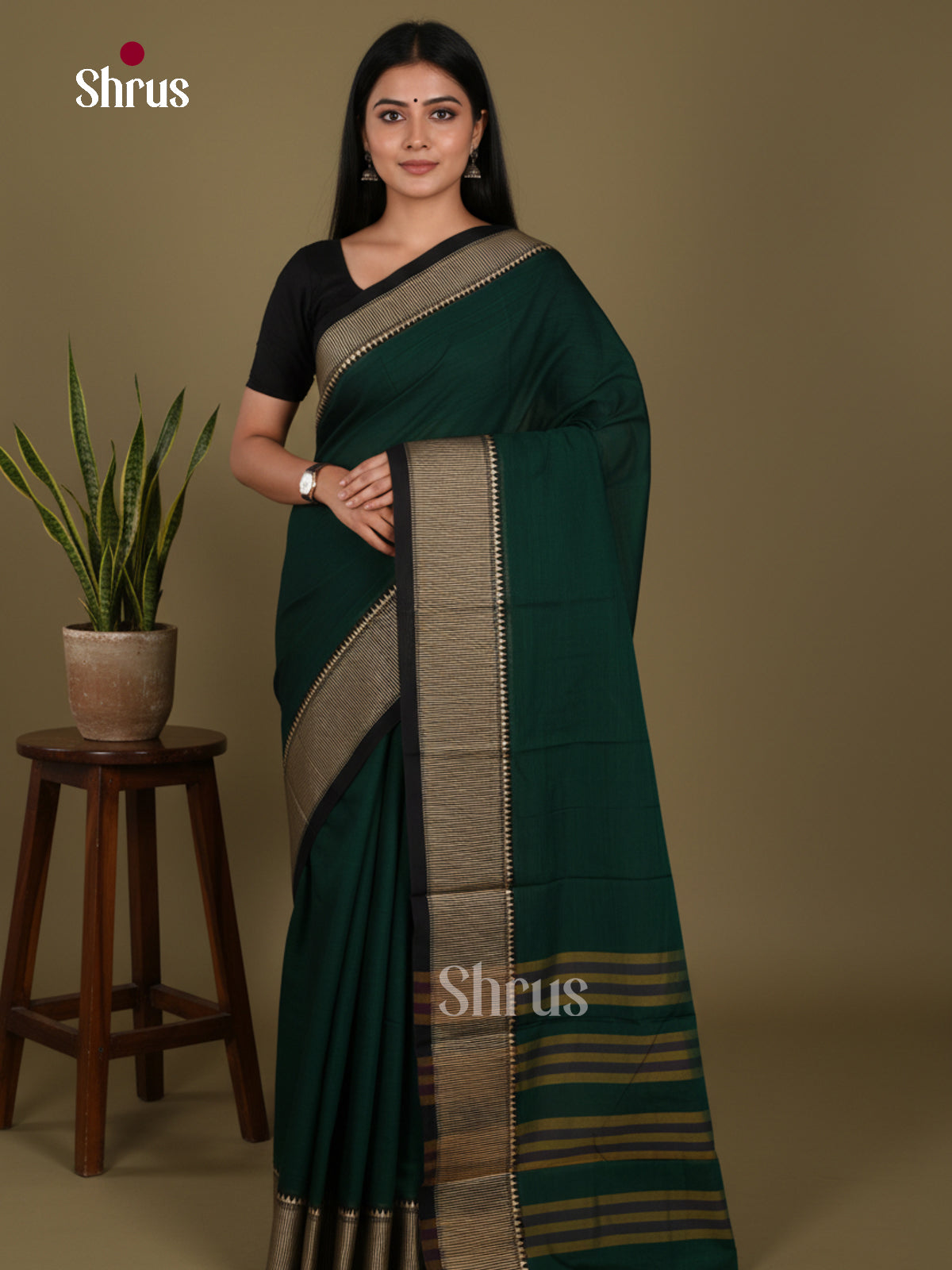 Green- Narayanpet Cotton Saree - Shop on Shrus.com