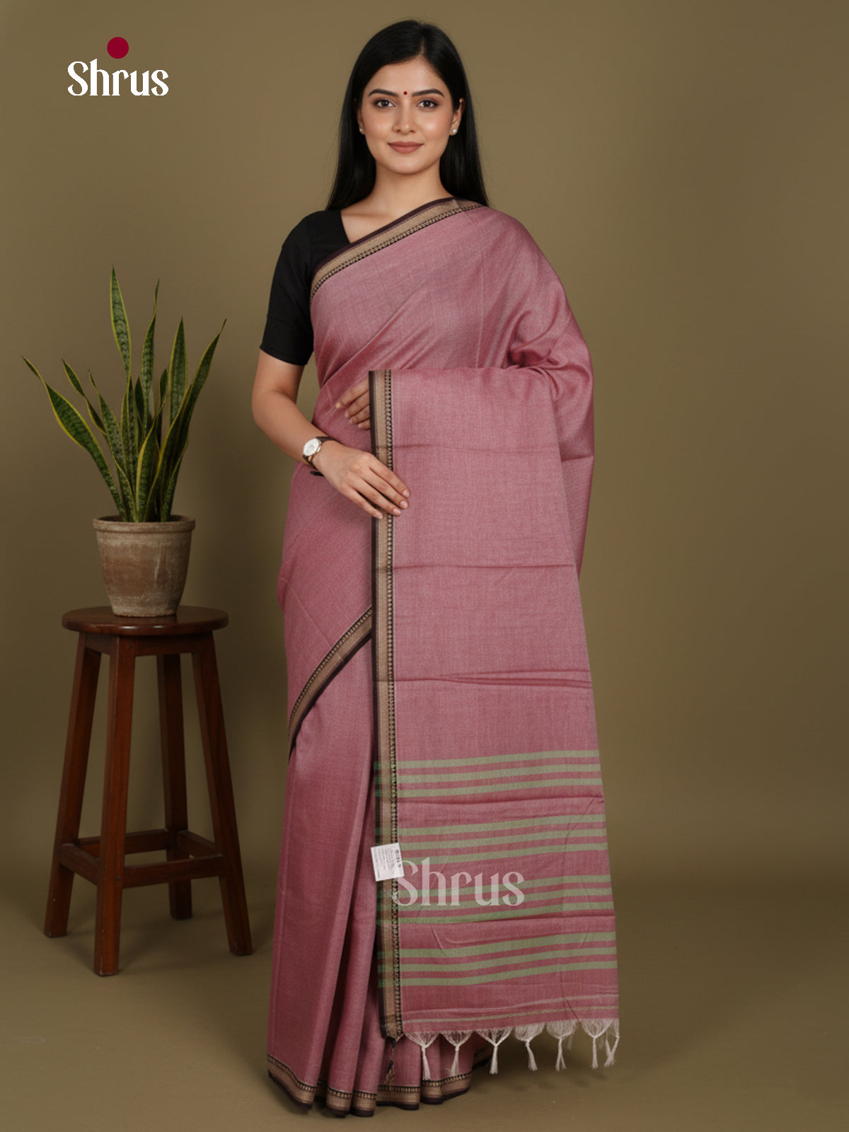 Mauve - Narayanpet Cotton Saree - Shop on Shrus.com