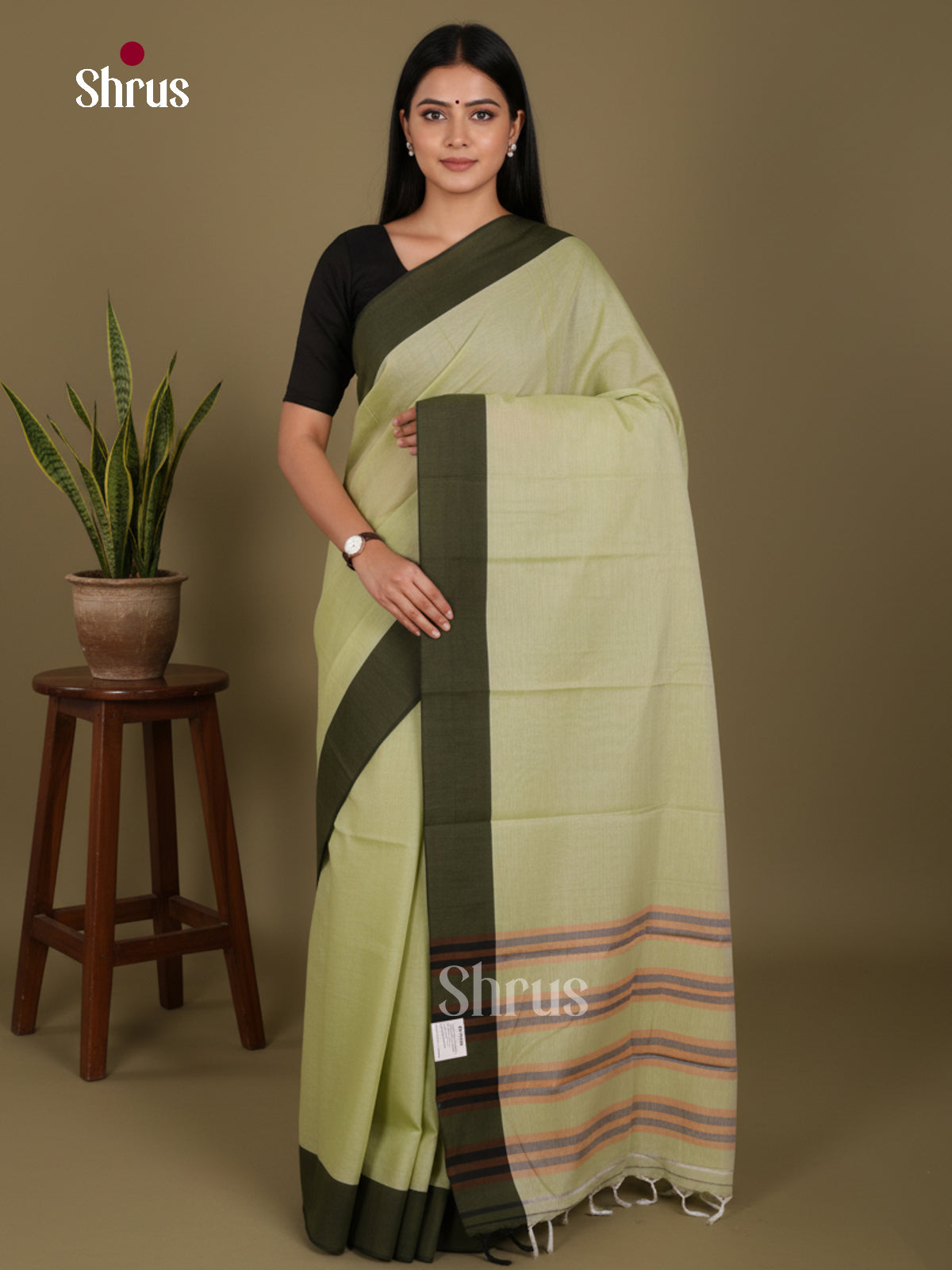 Pastel Green & Green - Narayanpet Cotton Saree