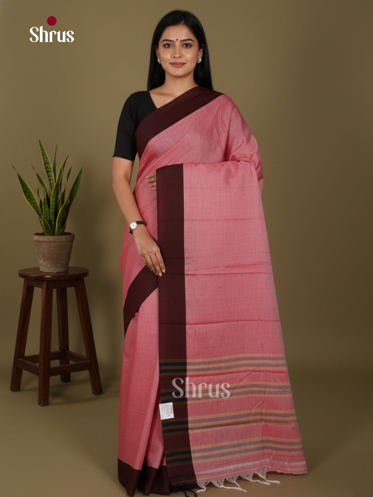 Pink & Maroon- Narayanpet Cotton Saree