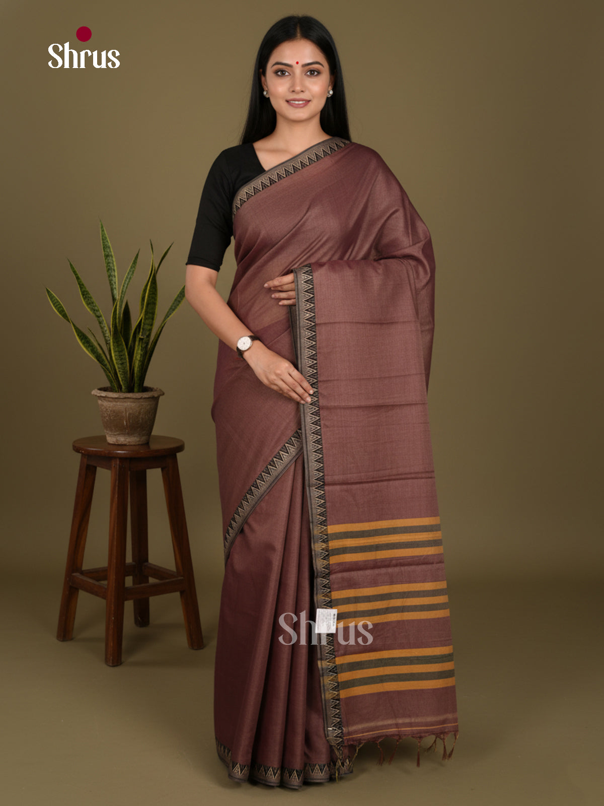 Brown - Narayanpet Cotton Saree - Shop on Shrus.com