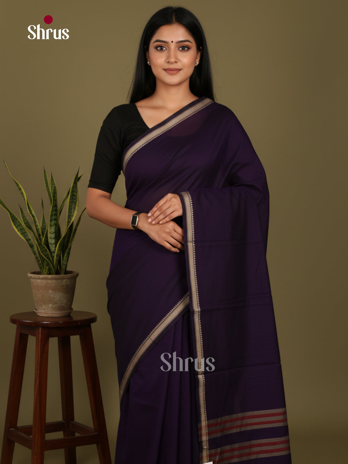 Violet - Narayanpet Cotton Saree - Shop on Shrus.com