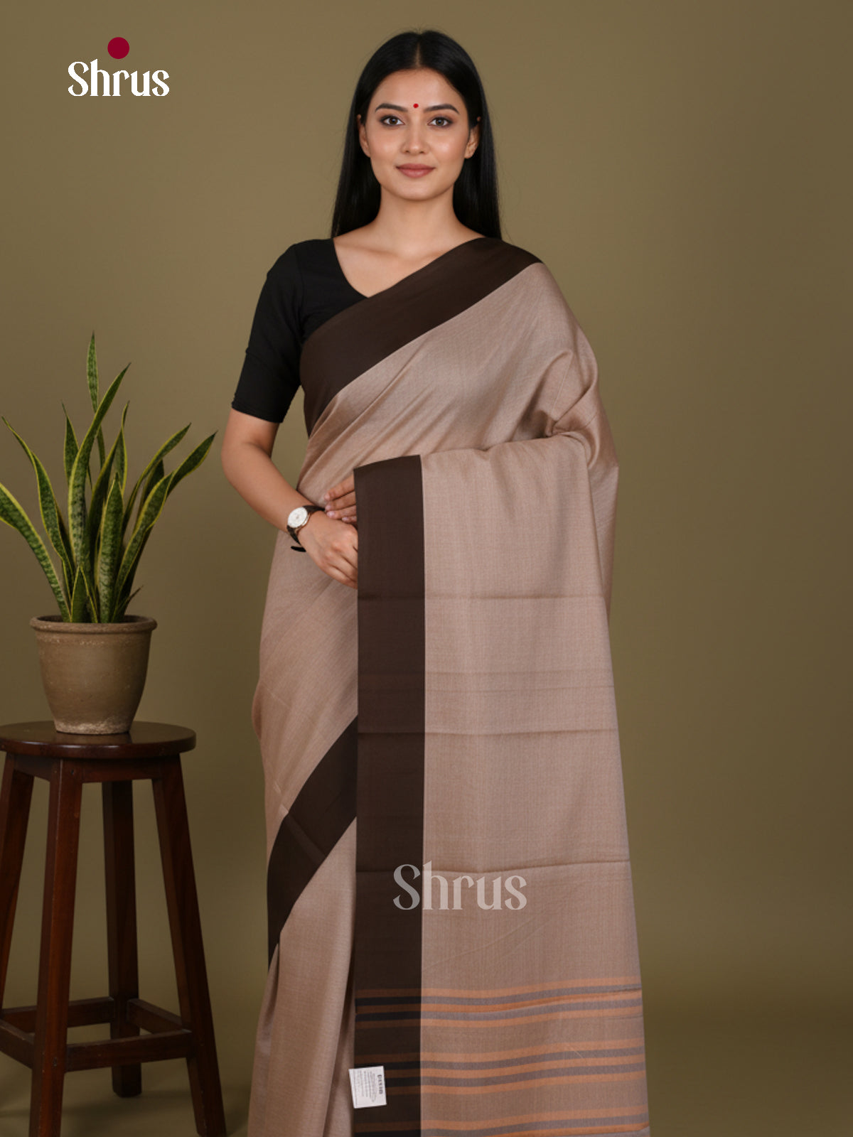 Grey & Brown - Narayanpet Cotton Saree