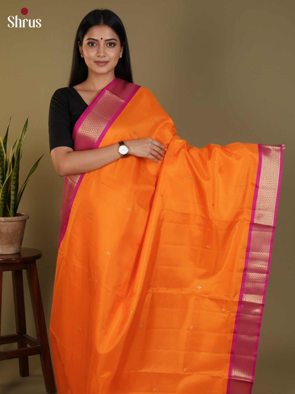 DLS30363 - Kanchipuram silk 9Yards Saree - Shop on Shrus.com
