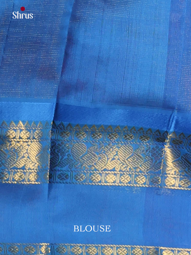Classy maroon Cotton Silk Saree with Round Buttas, Blue Rettaipet Zari Border & Pallu