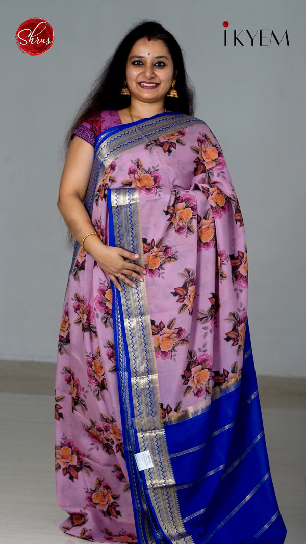 Pink & Blue- Mysore Silk Saree