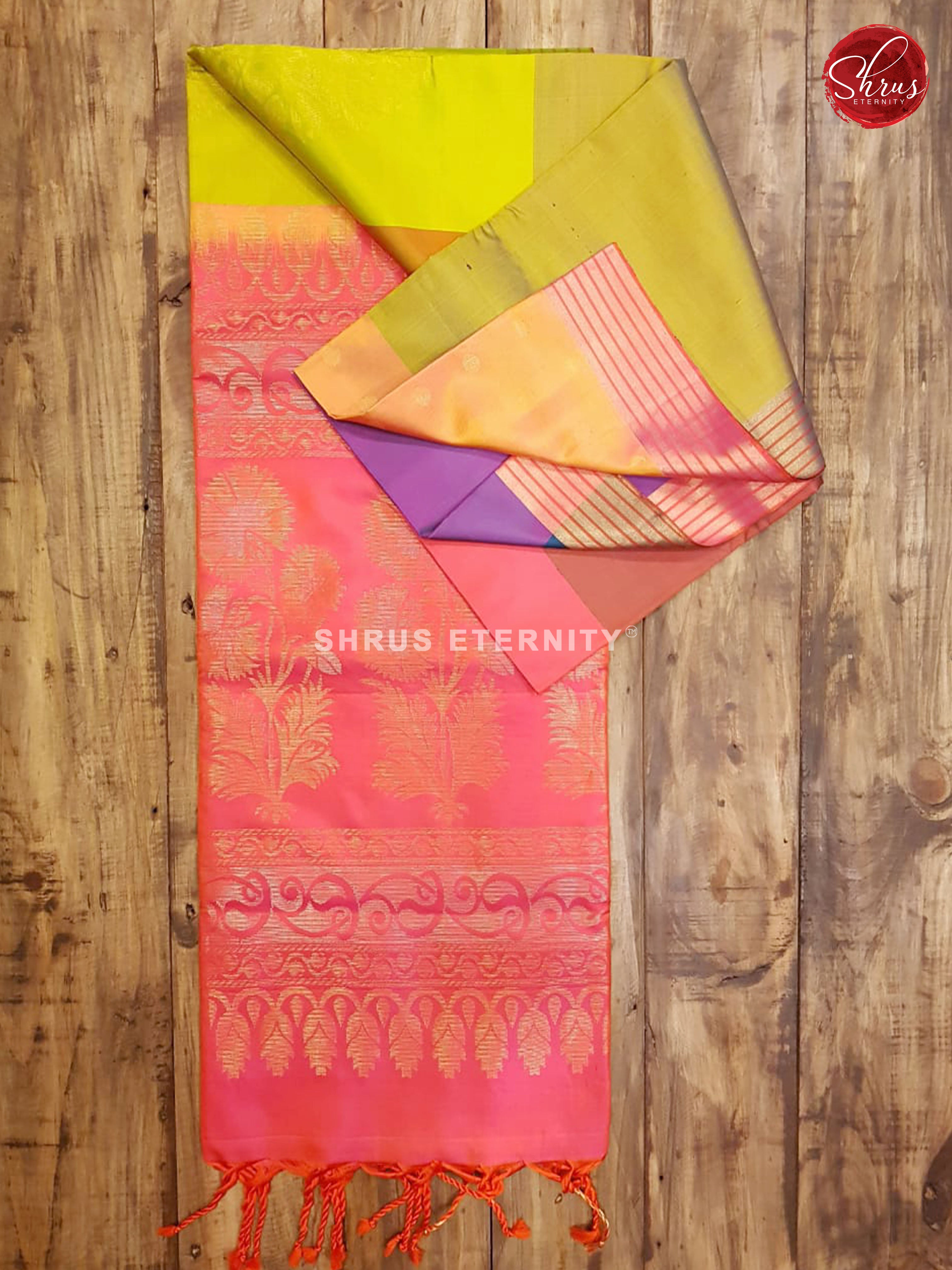 Multicolor &  Orangish Pink  - Soft Silk - Shop on ShrusEternity.com