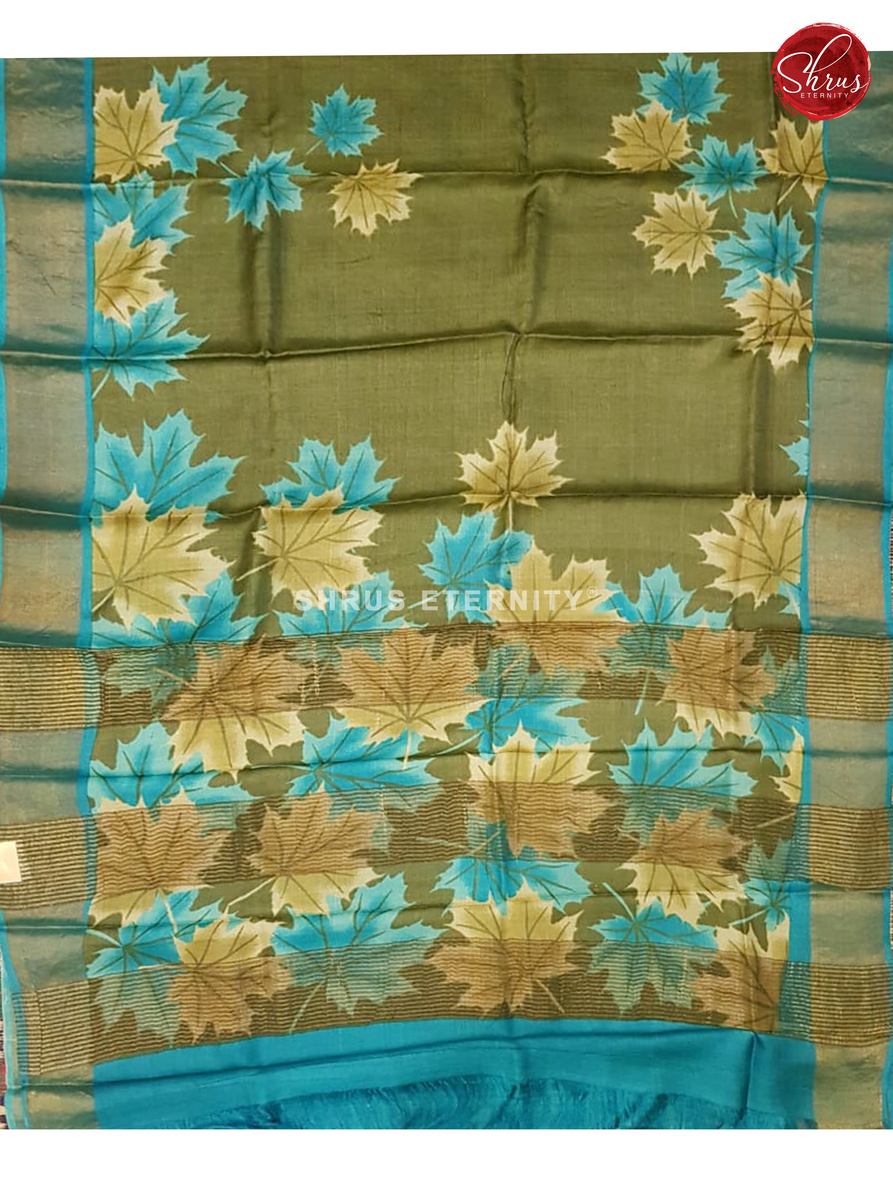Green & Blue - Tussar Silk - Shop on ShrusEternity.com