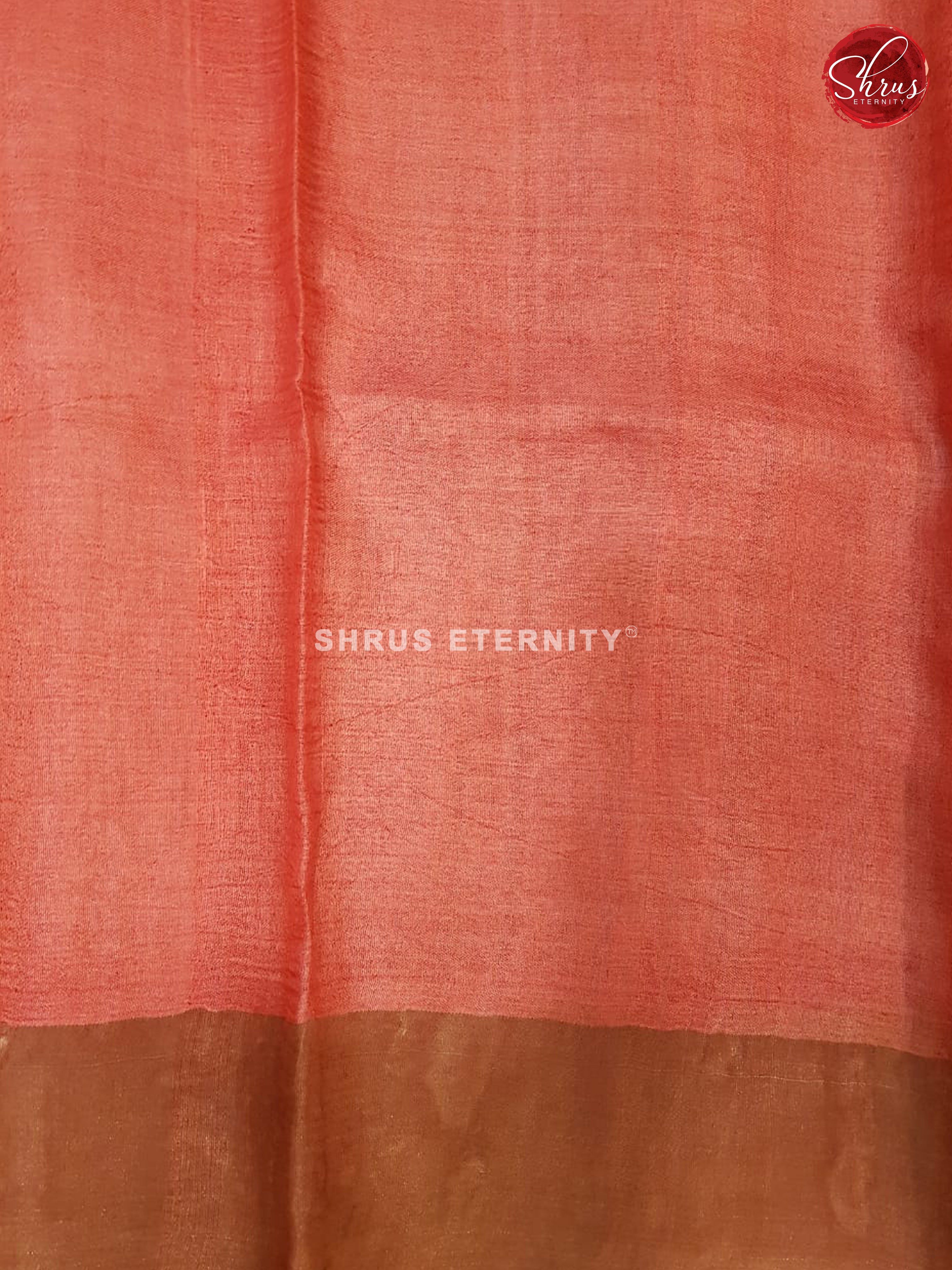 Light Brown & Peach - Tussar Silk - Shop on ShrusEternity.com