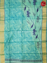 Sea Green& Ice blue - Tussar Silk - Shop on ShrusEternity.com