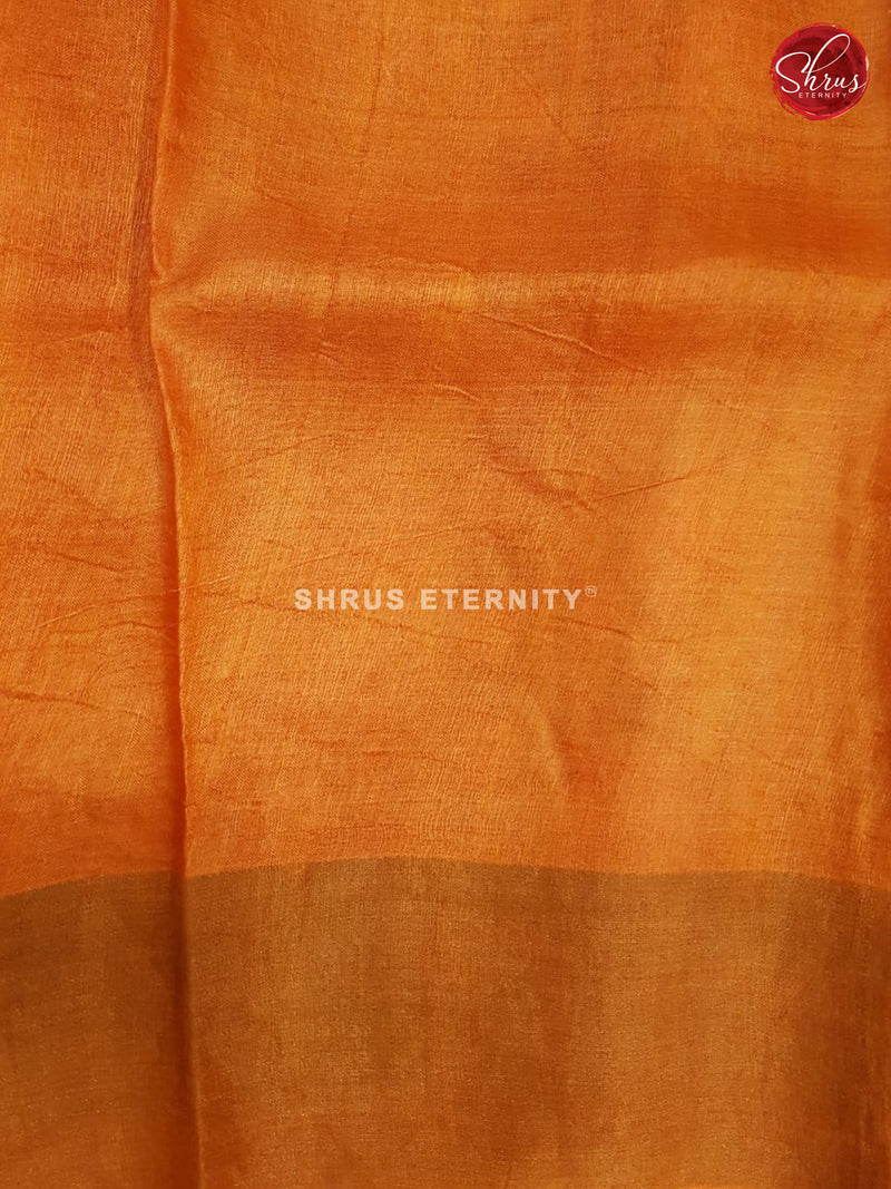 Light brown & Orange- Tussar Silk - Shop on ShrusEternity.com