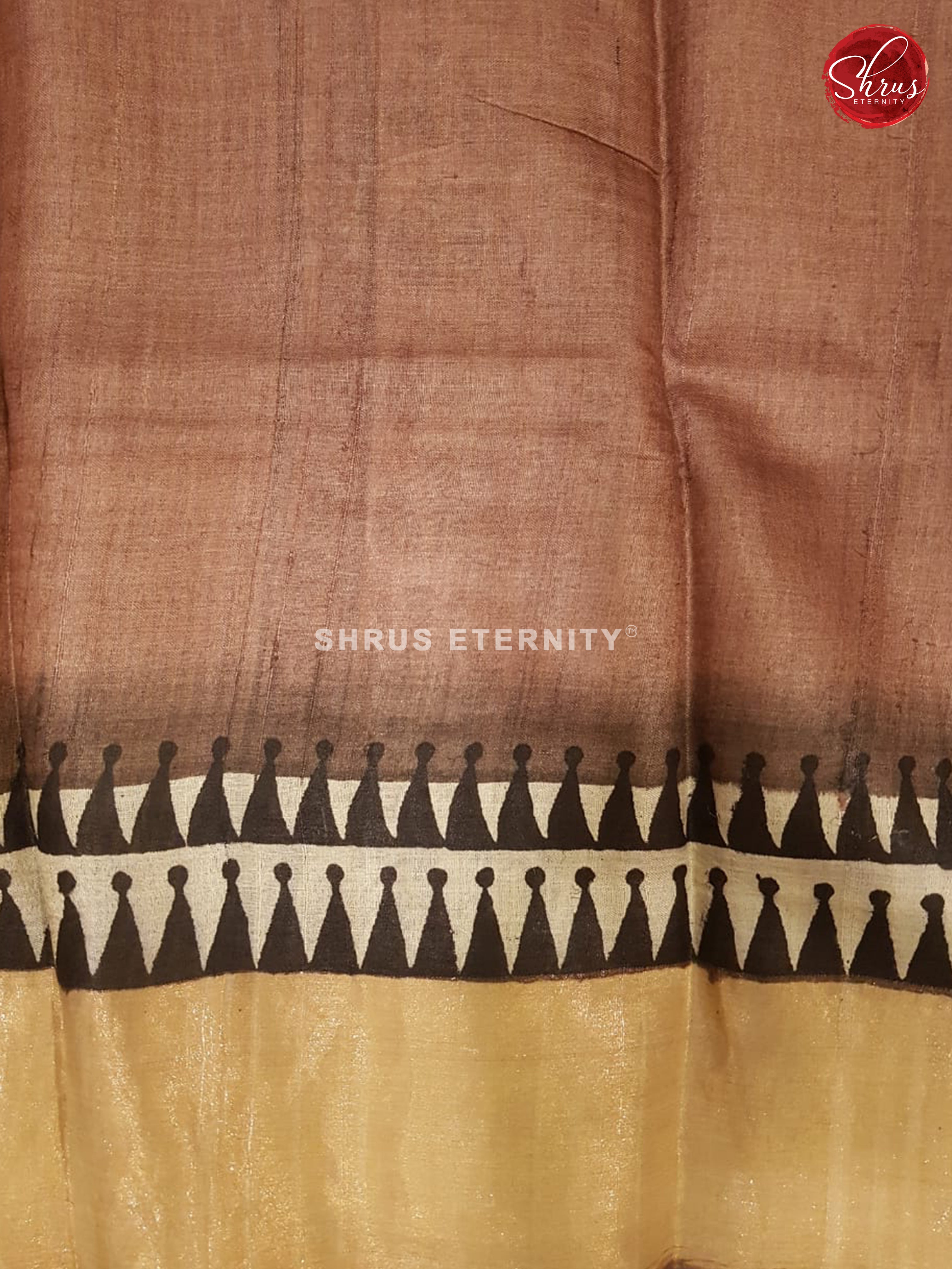 Brown & Cream - Tussar Silk - Shop on ShrusEternity.com