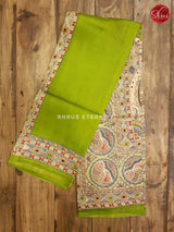 Light Green & Cream  - Murshidabad Silk - Shop on ShrusEternity.com