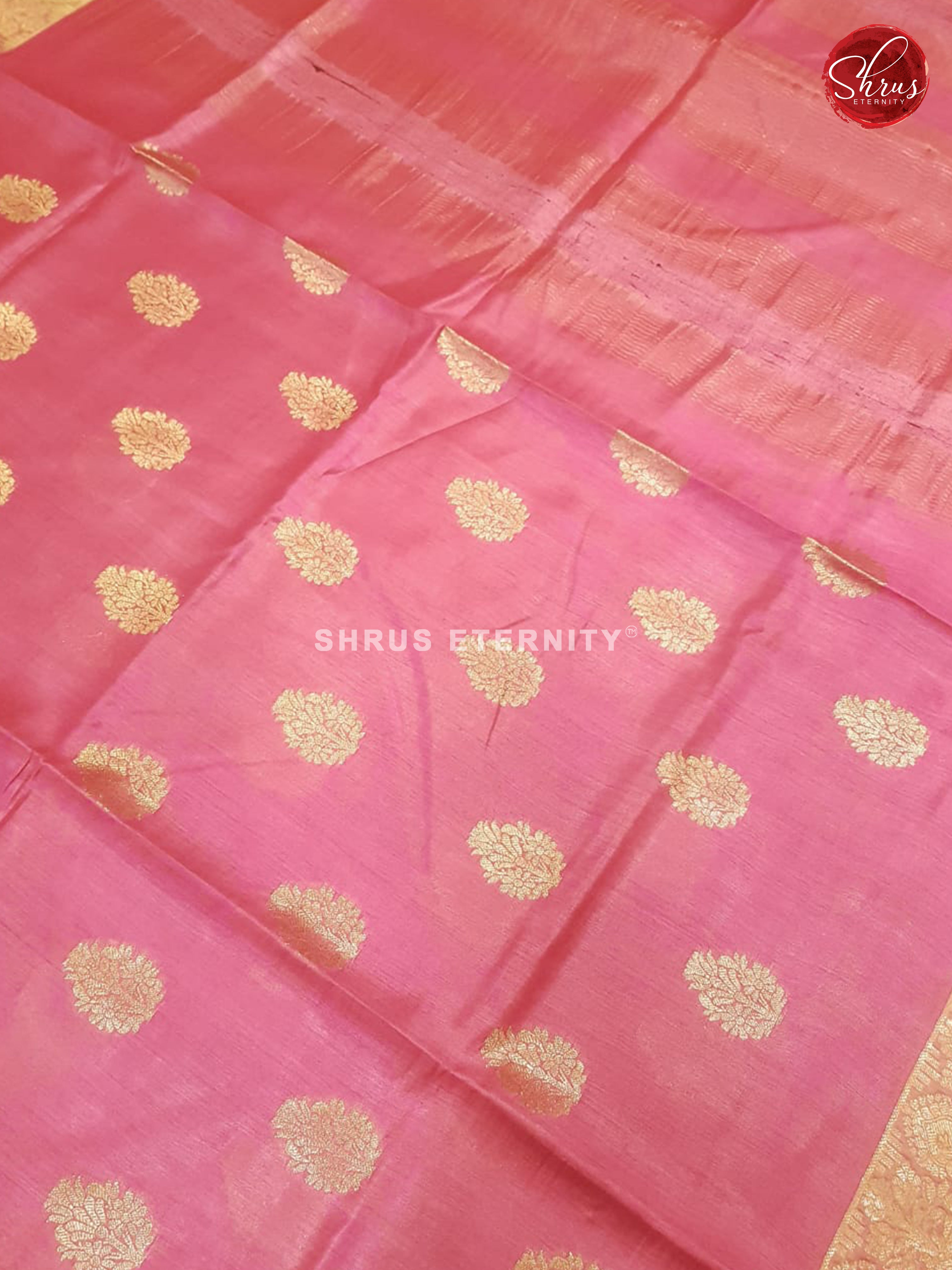 Pink (Single Tone)  - Tussar Silk - Shop on ShrusEternity.com