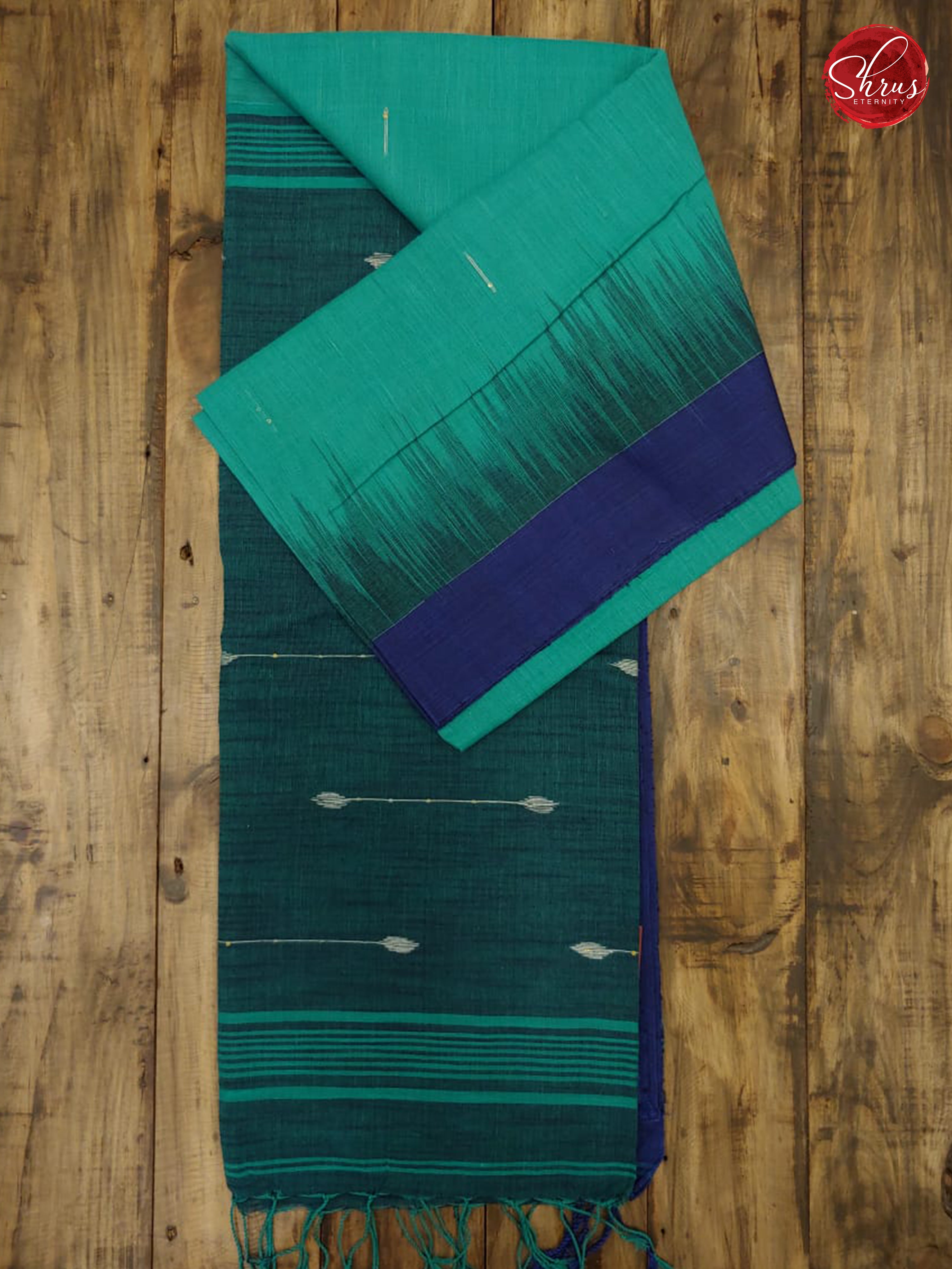 Peacock Green & Blue - Bengal Cotton Silk - Shop on ShrusEternity.com