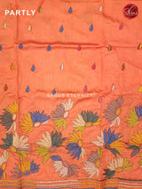 Peach (Single Tone) - Semi Kantha - Shop on ShrusEternity.com