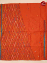 Brick Orange(Single Tone) - Semi Kantha - Shop on ShrusEternity.com
