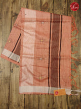 Peach Pink(Single Tone) -Semi Tussar - Shop on ShrusEternity.com