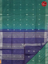 Peacock Blue & Violet - Semi Tussar - Shop on ShrusEternity.com