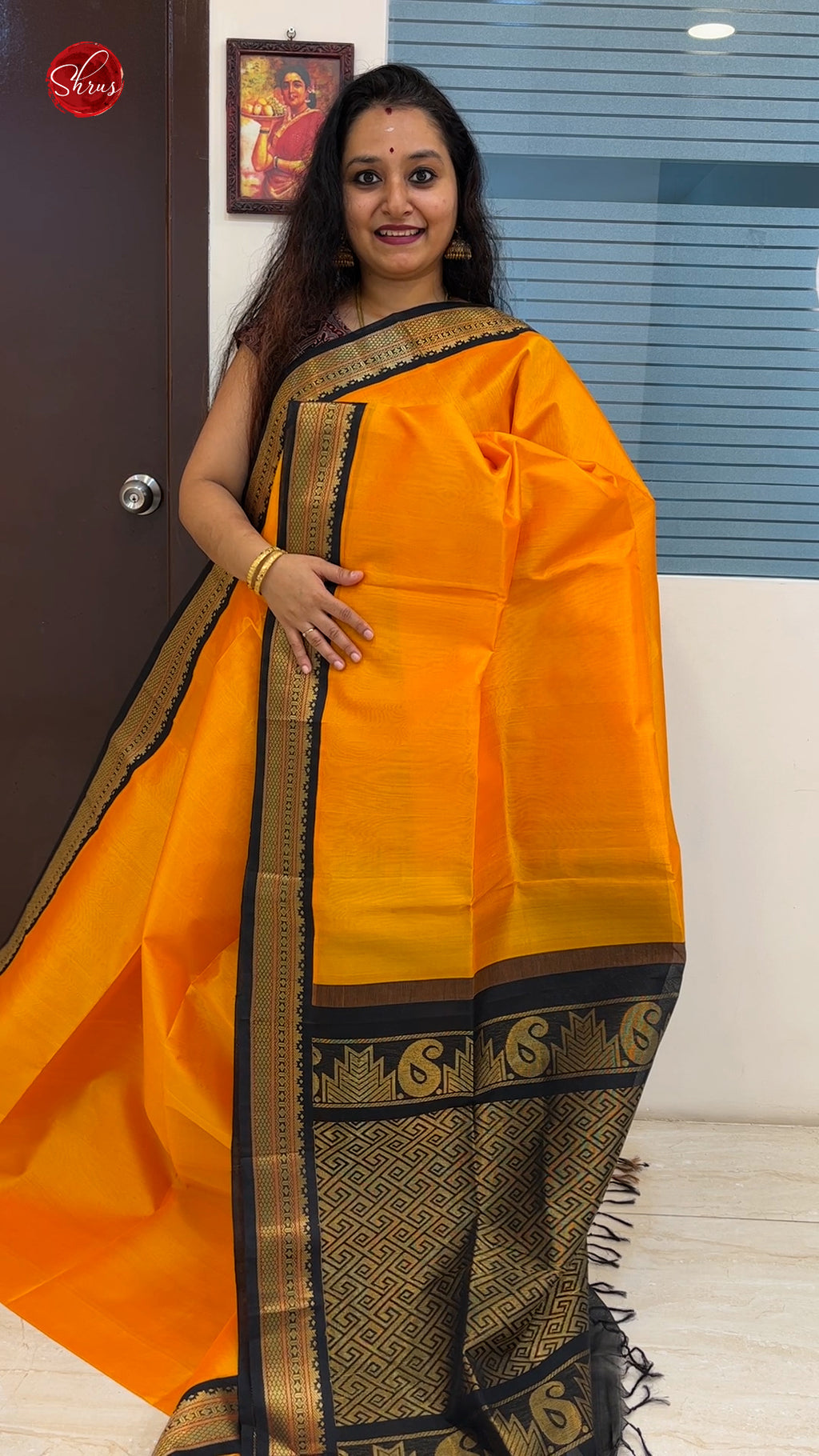 Buy Beautiful Embroidery Work Yellow Saree With Contrast Blouse | keerramnx