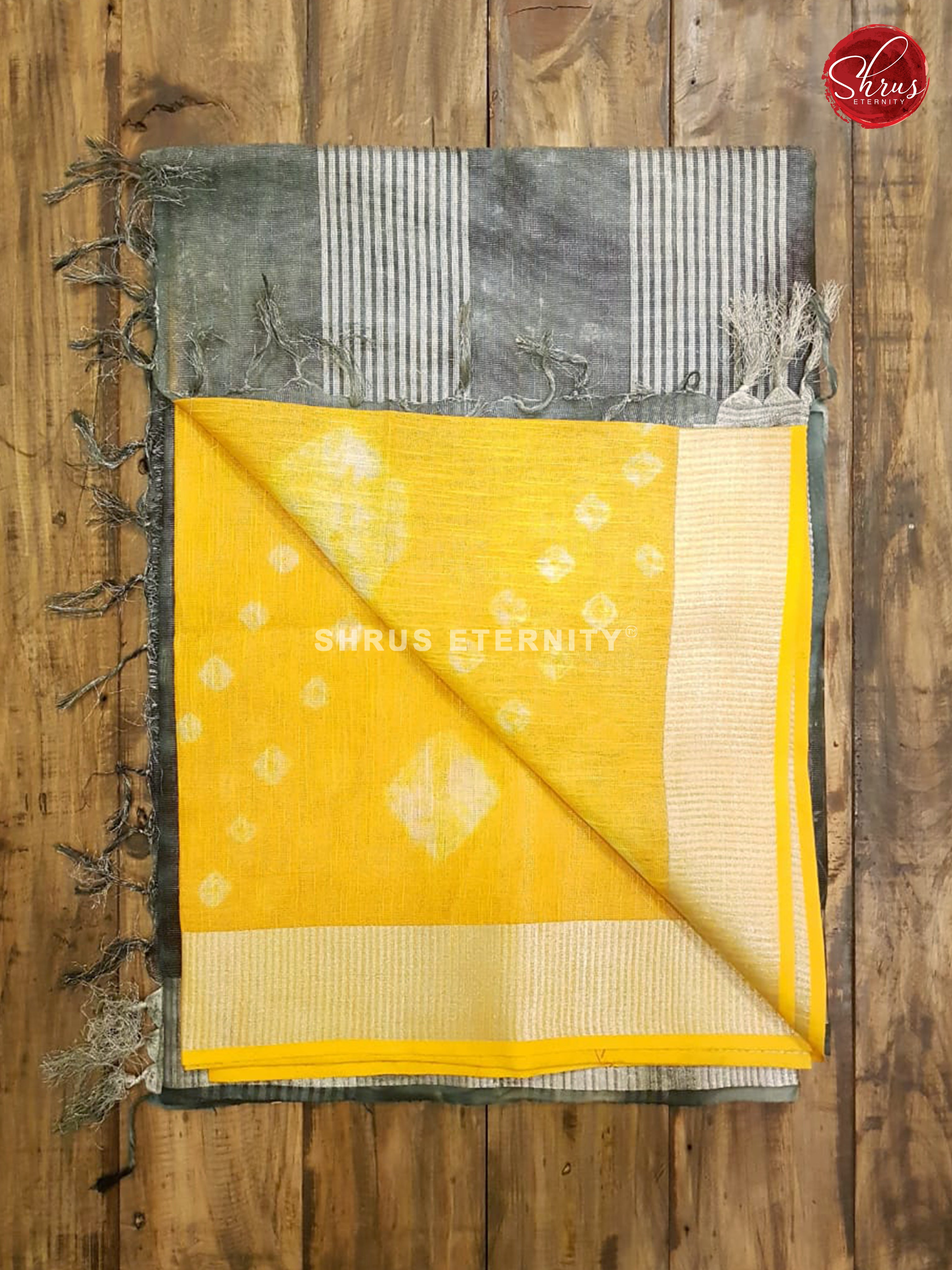 Yellow & Grey - Tissue Shibori - Shop on ShrusEternity.com