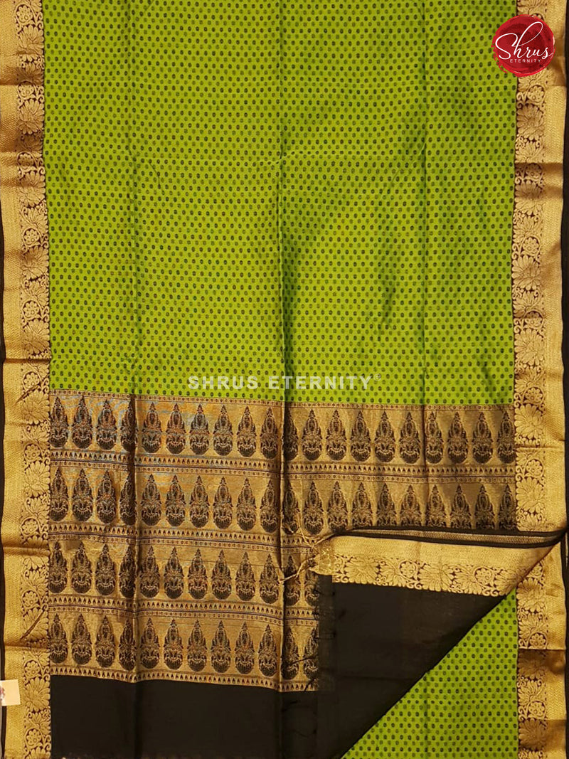 Lime Green & Black - Kora Cotton Silk - Shop on ShrusEternity.com