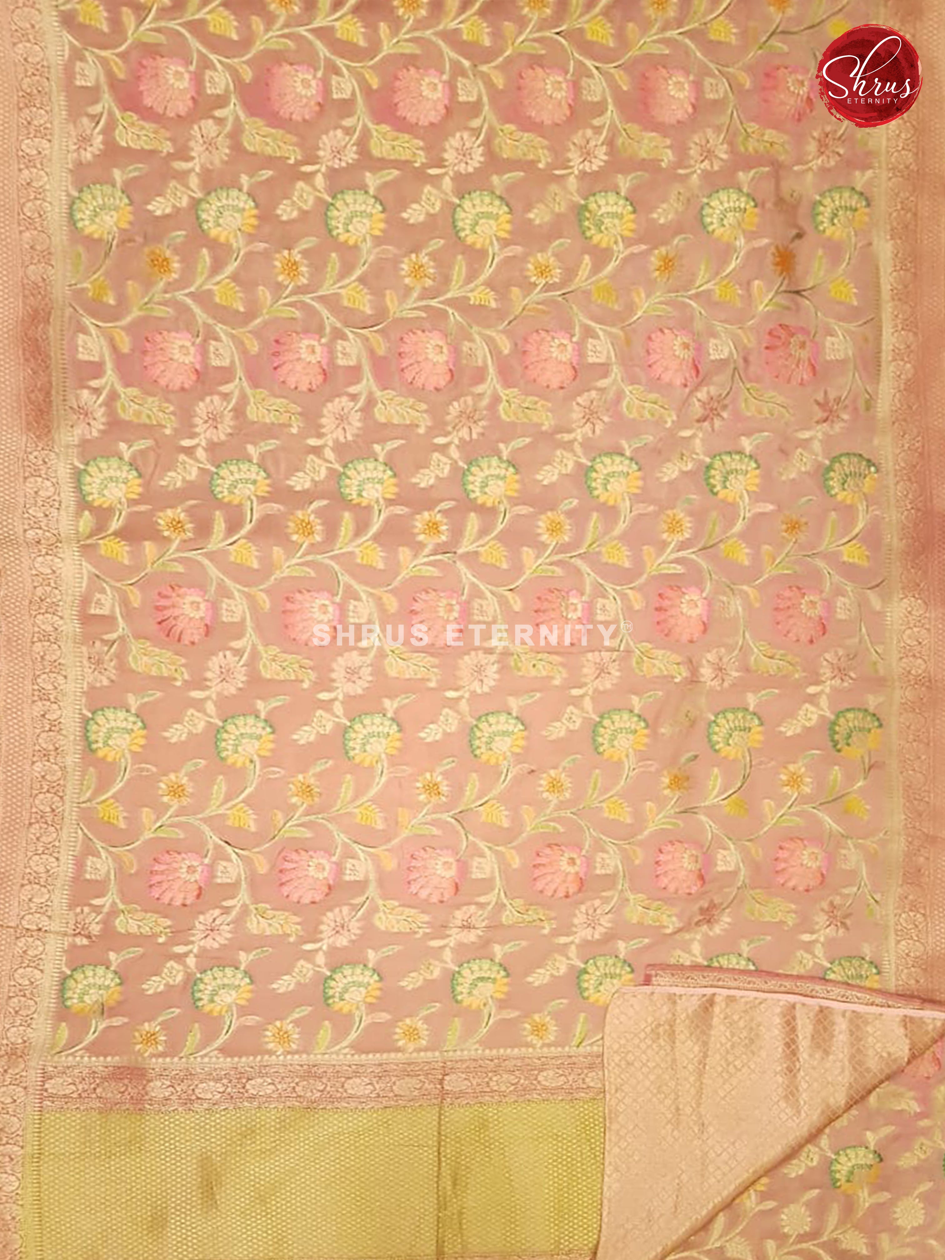 Light Onion Pink (Single Tone) - Semi Banarasi - Shop on ShrusEternity.com
