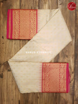 Cream & Pink - Kanchipuram  Silk - Shop on ShrusEternity.com