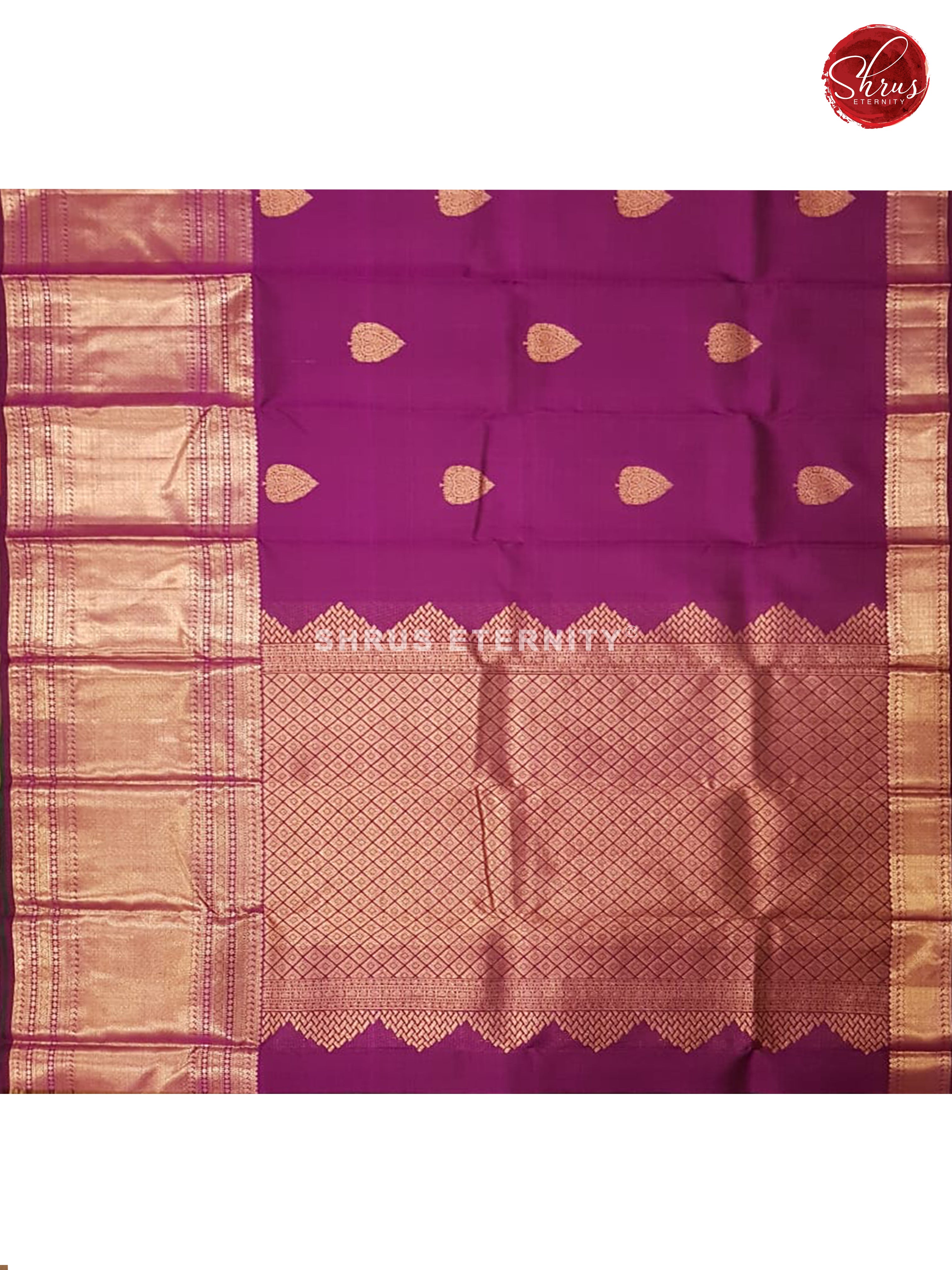 Purple & Dark Green  - Kanchipuram Silks - Shop on ShrusEternity.com