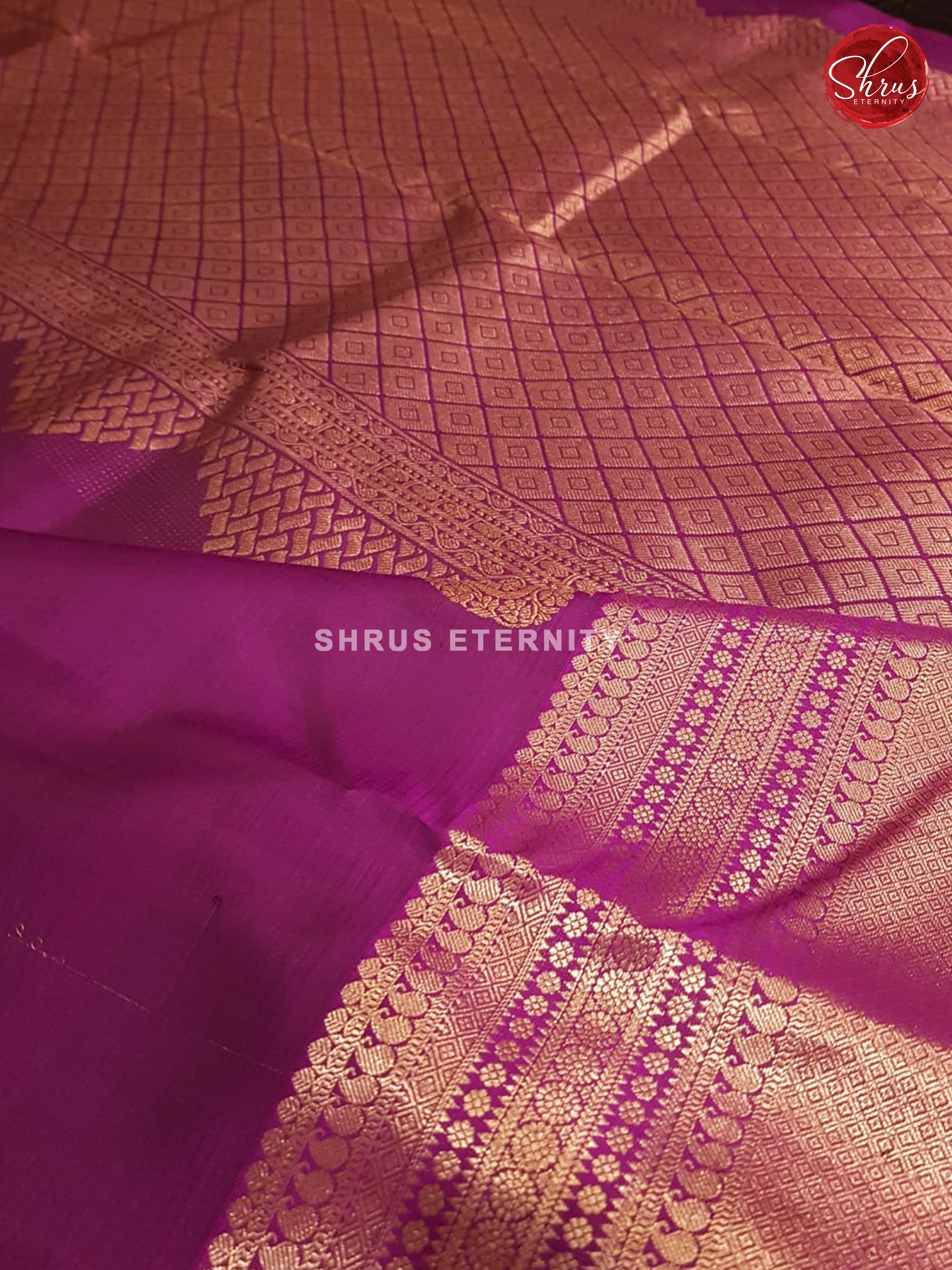 Purple & Dark Green  - Kanchipuram Silks - Shop on ShrusEternity.com