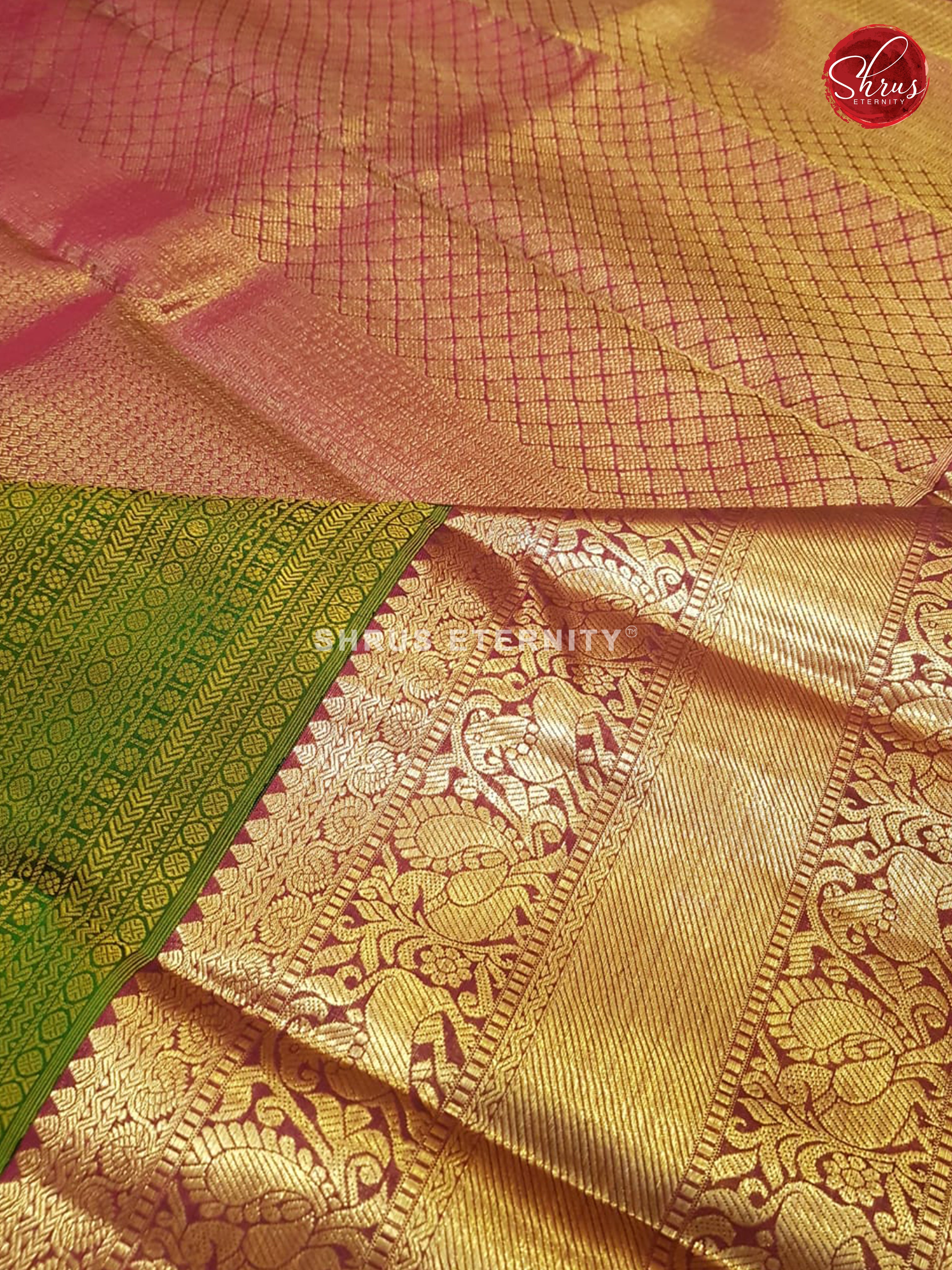Green & Maroon - Kanchipuram Silk - Shop on ShrusEternity.com
