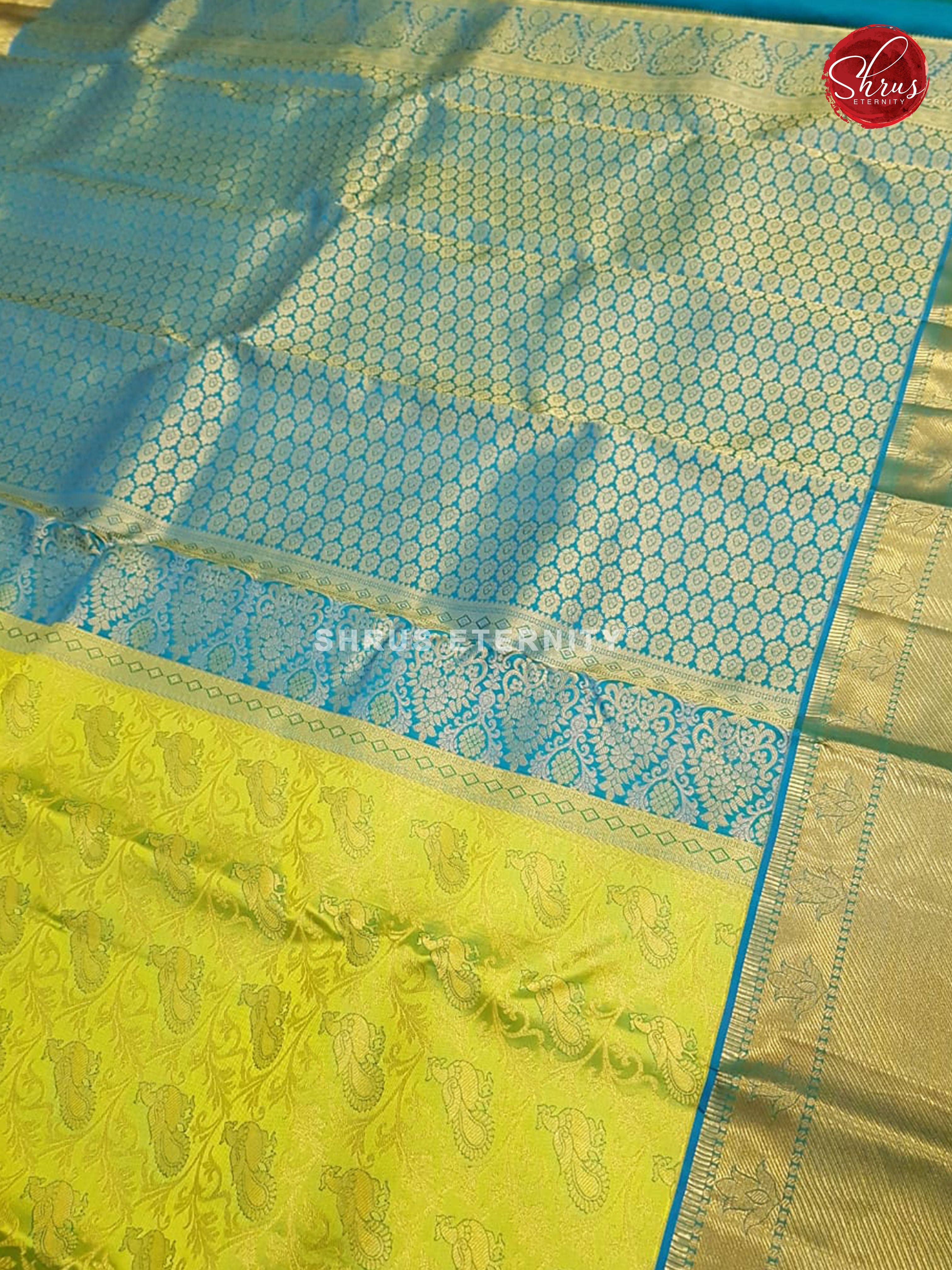 Green &  Blue - Kanchipuram Silks - Shop on ShrusEternity.com