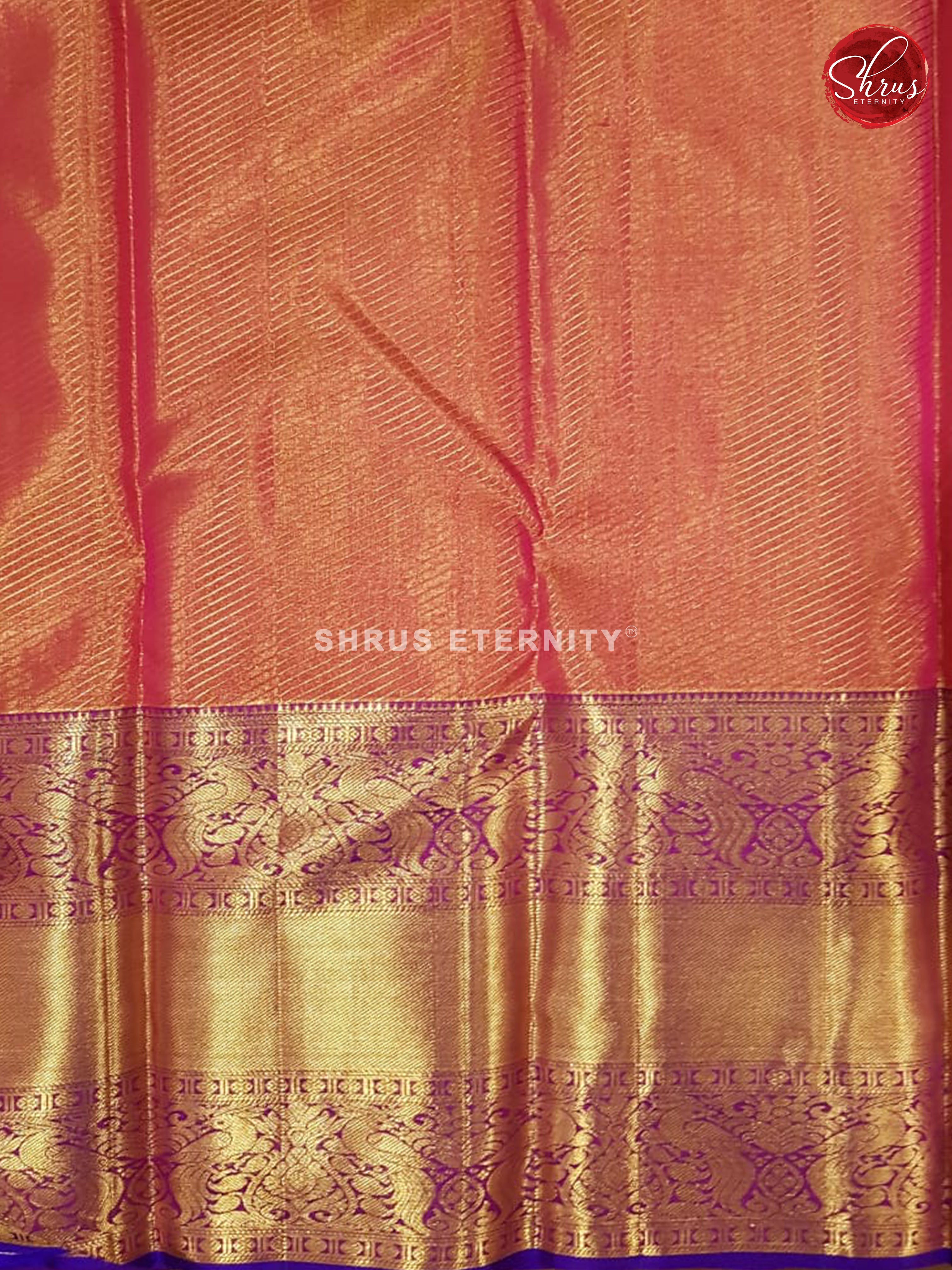 Lime Yellow  & Pinkish Orange  - Kanchipuram Silk - Shop on ShrusEternity.com