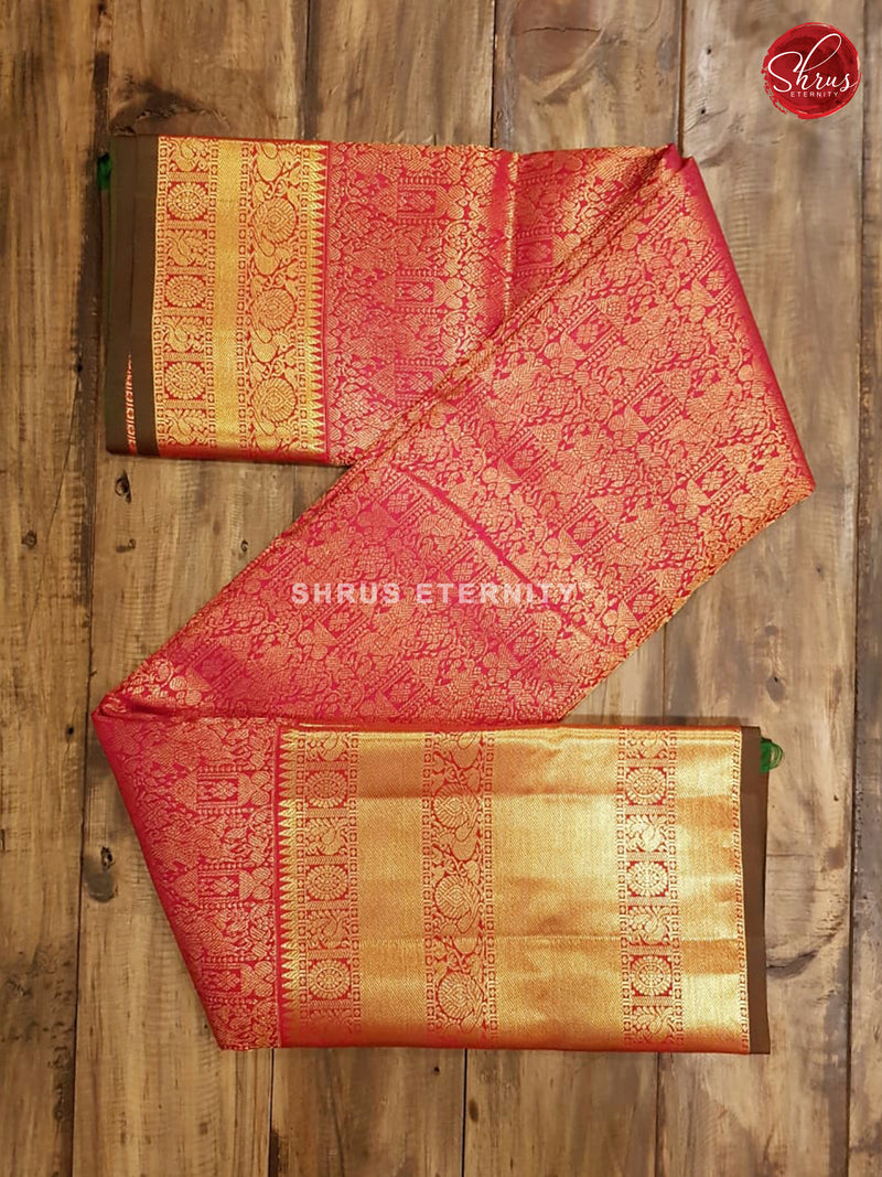 Dark Pink  & Green  - Kanchipuram Silk - Shop on ShrusEternity.com