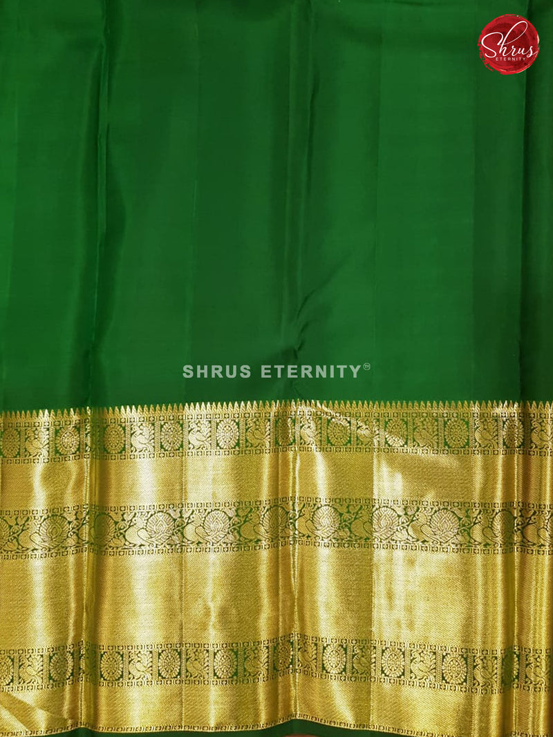 Dark Pink  & Green  - Kanchipuram Silk - Shop on ShrusEternity.com