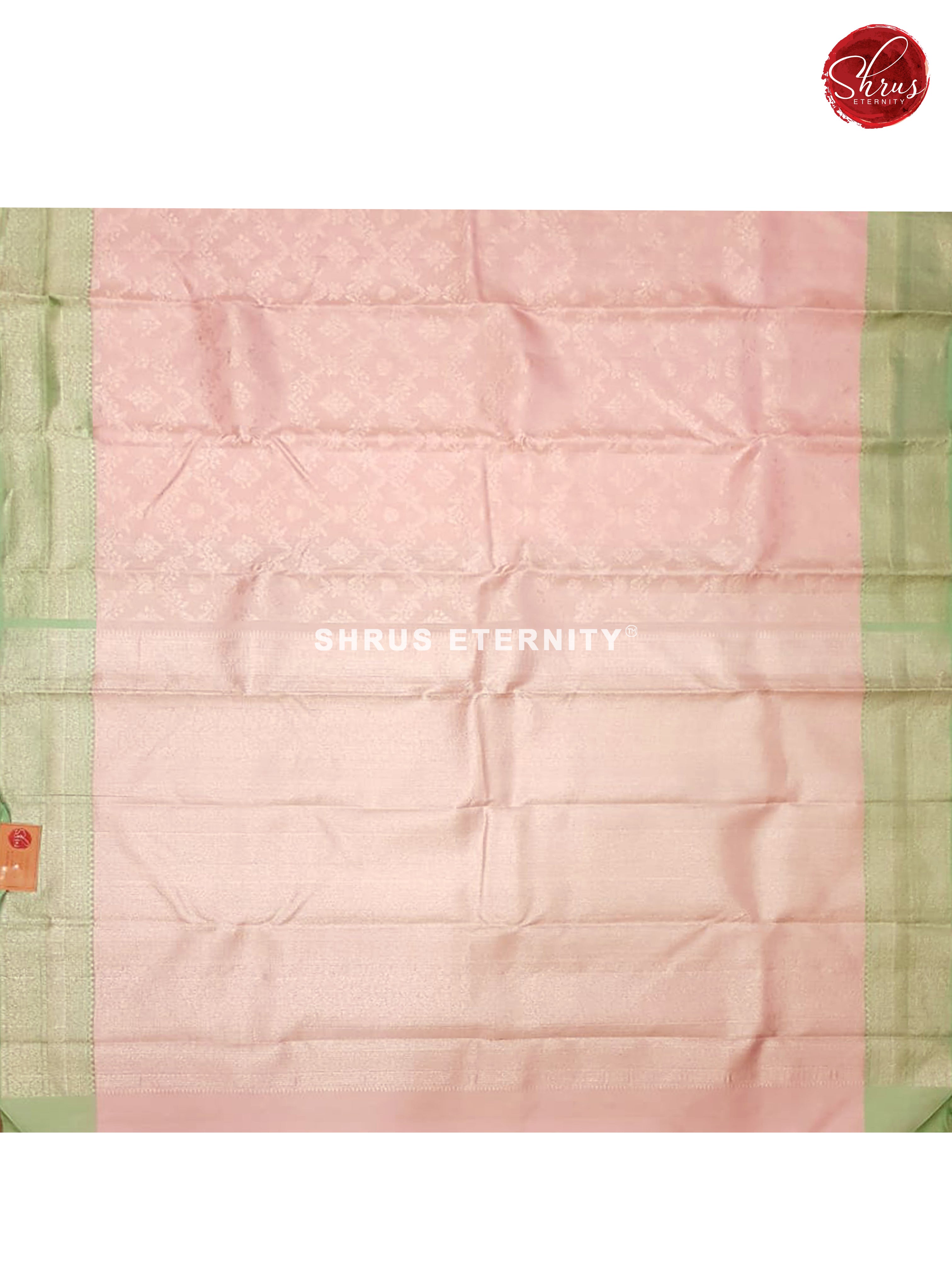 Baby Pink & Light Green - Kanchipuram Silks - Shop on ShrusEternity.com