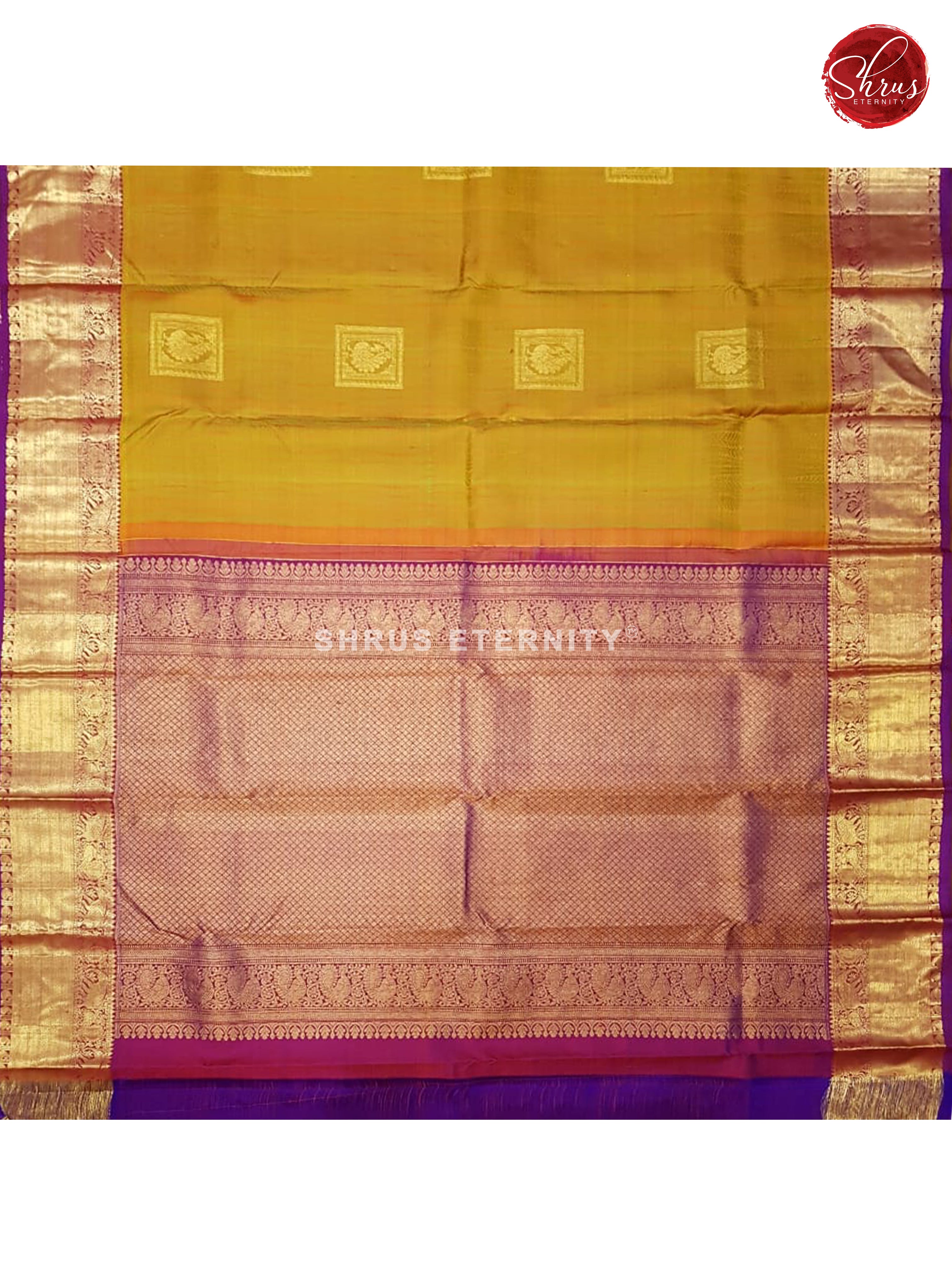 Green & Purple  - Kanchipuram Silks - Shop on ShrusEternity.com