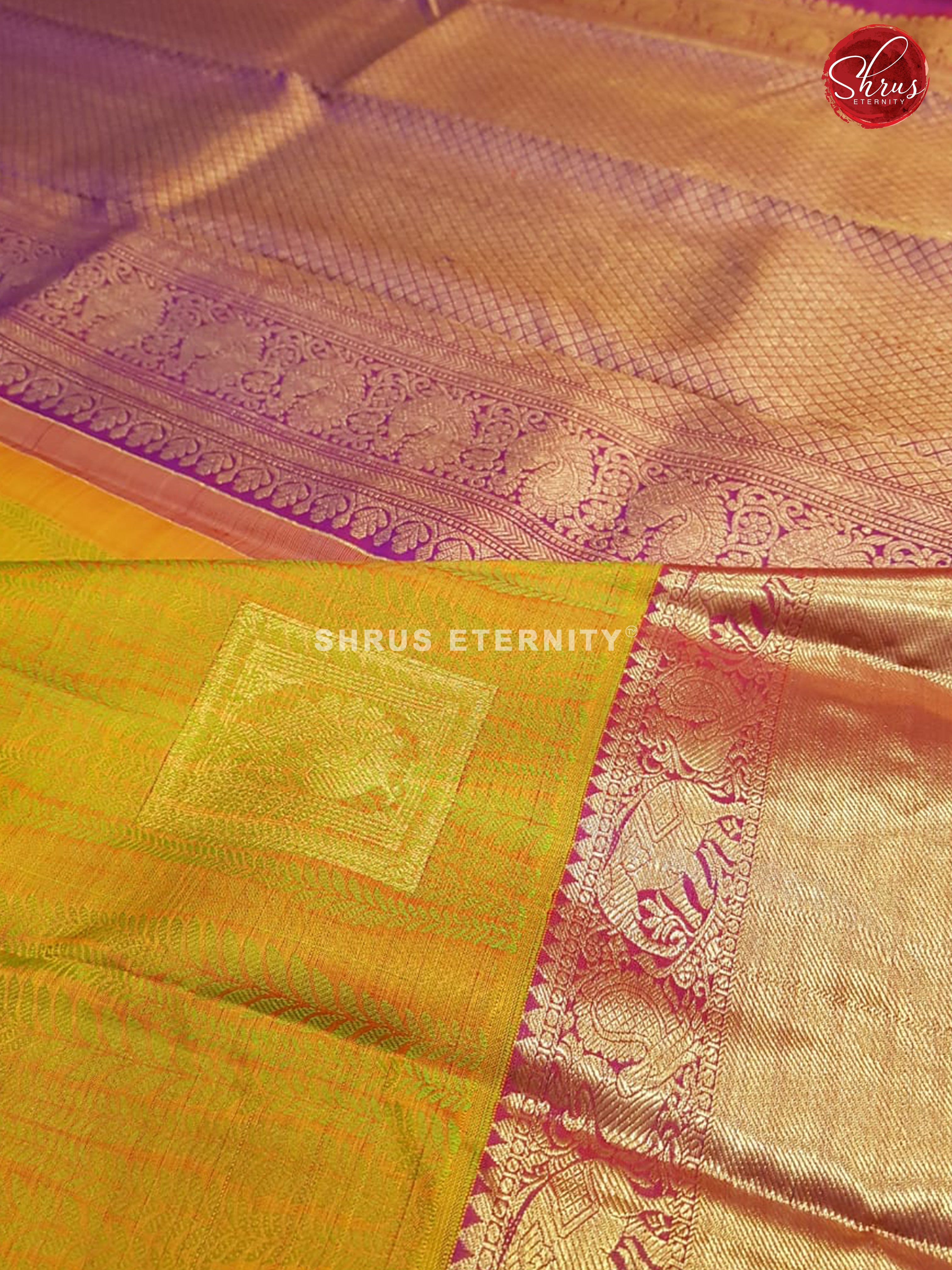 Green & Purple  - Kanchipuram Silks - Shop on ShrusEternity.com