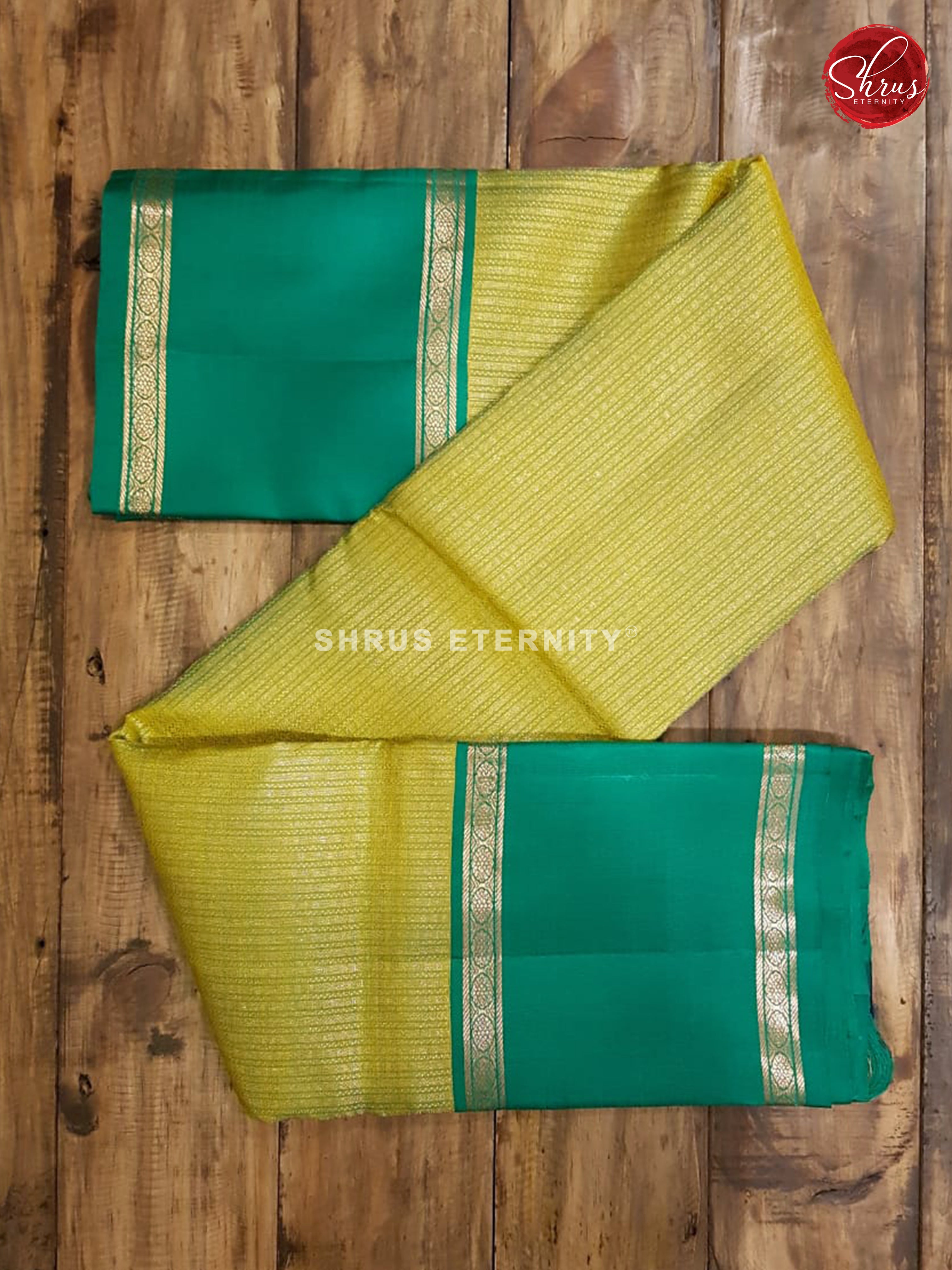 Lime Green & Green  - Kanchipuram Silk - Shop on ShrusEternity.com