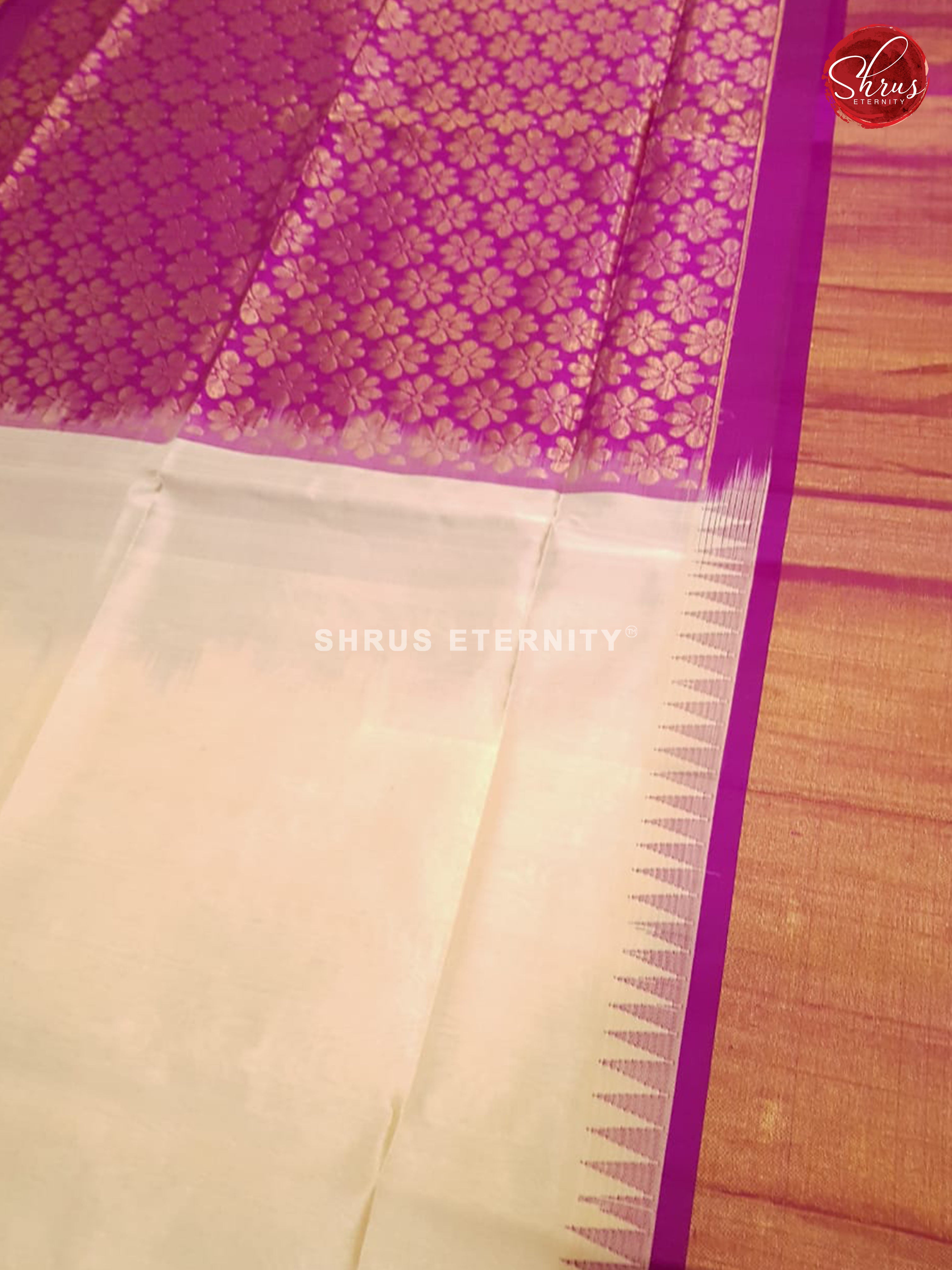 Off White & Purple - Silk Cotton - Shop on ShrusEternity.com