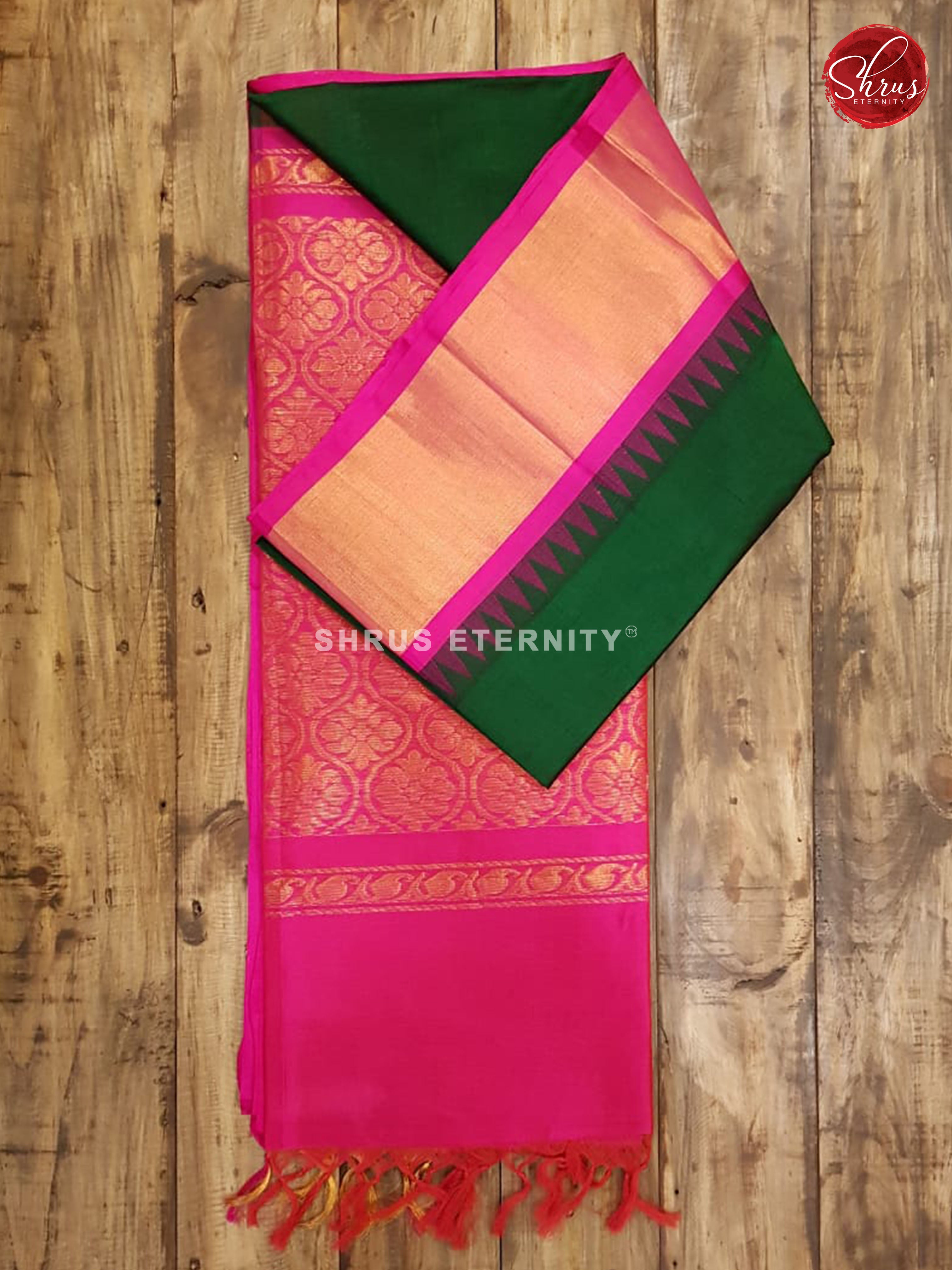 Dark Green & Pink - Silk Cotton - Shop on ShrusEternity.com
