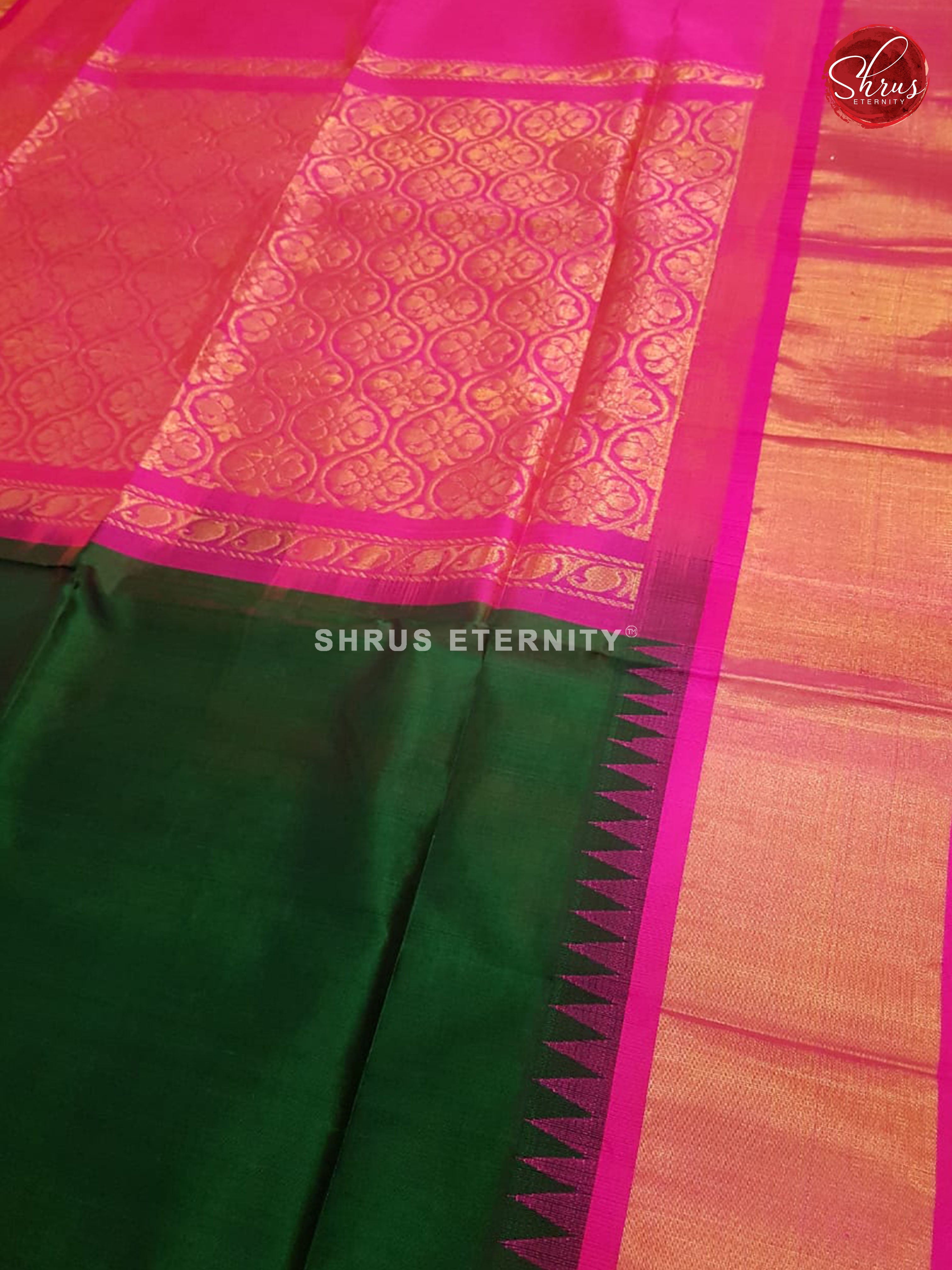 Dark Green & Pink - Silk Cotton - Shop on ShrusEternity.com