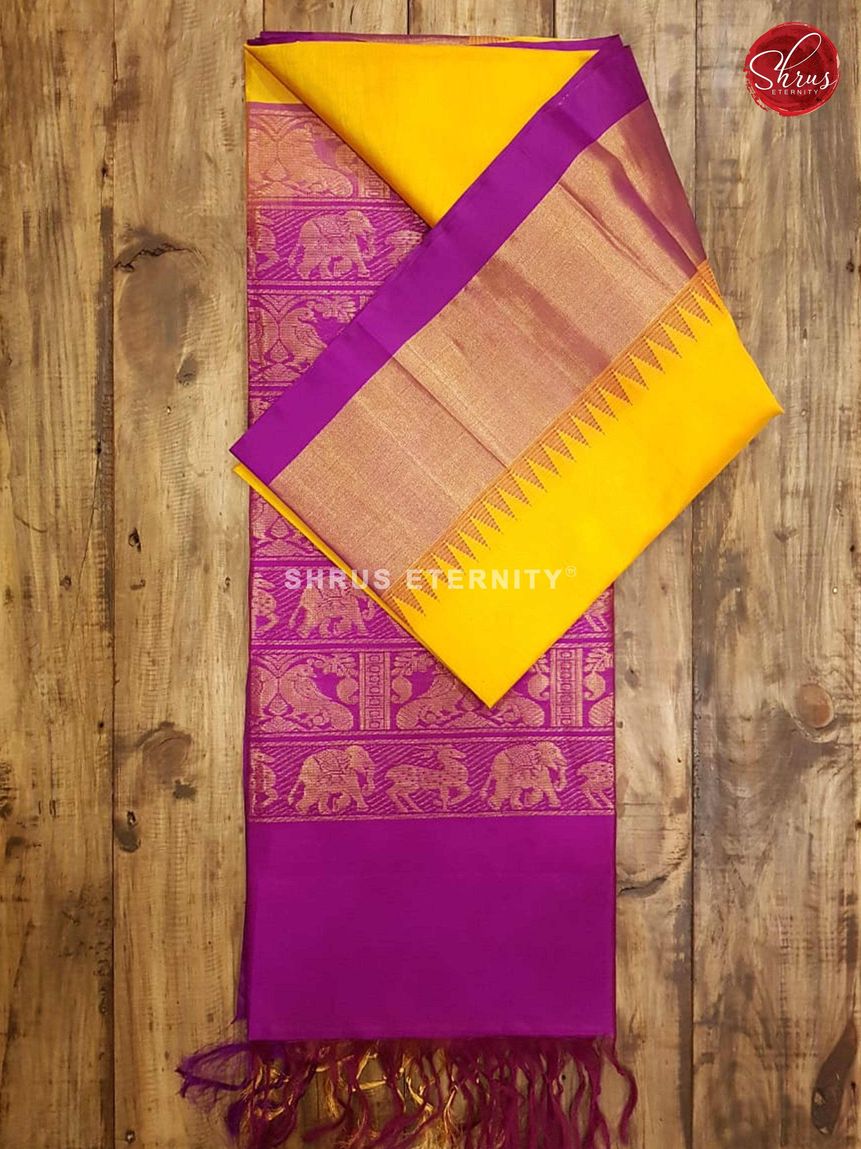 Yellow & Purple  - Silk Cotton - Shop on ShrusEternity.com