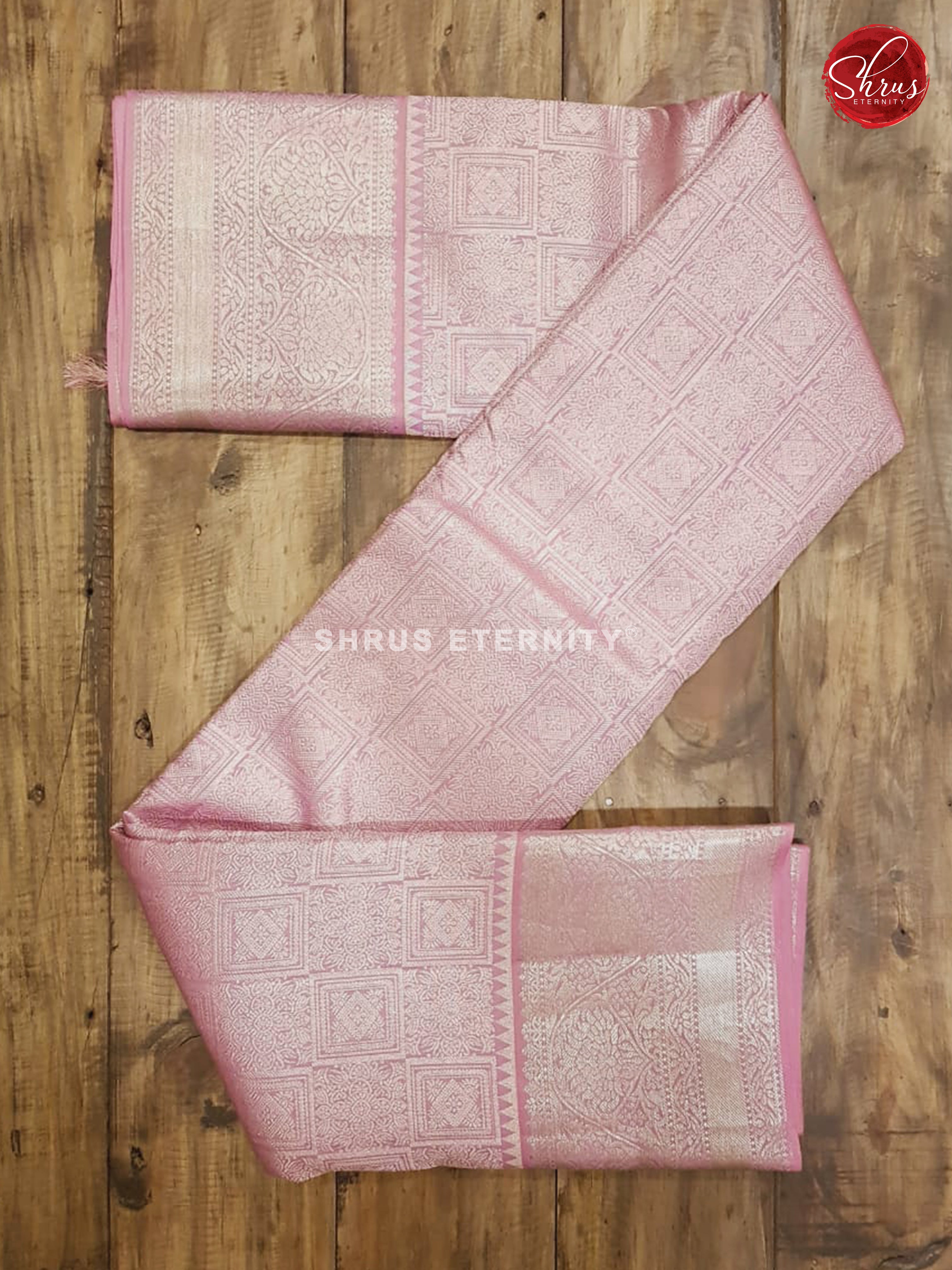 Baby Pink & Silver - Kanchipuram  Silk - Shop on ShrusEternity.com