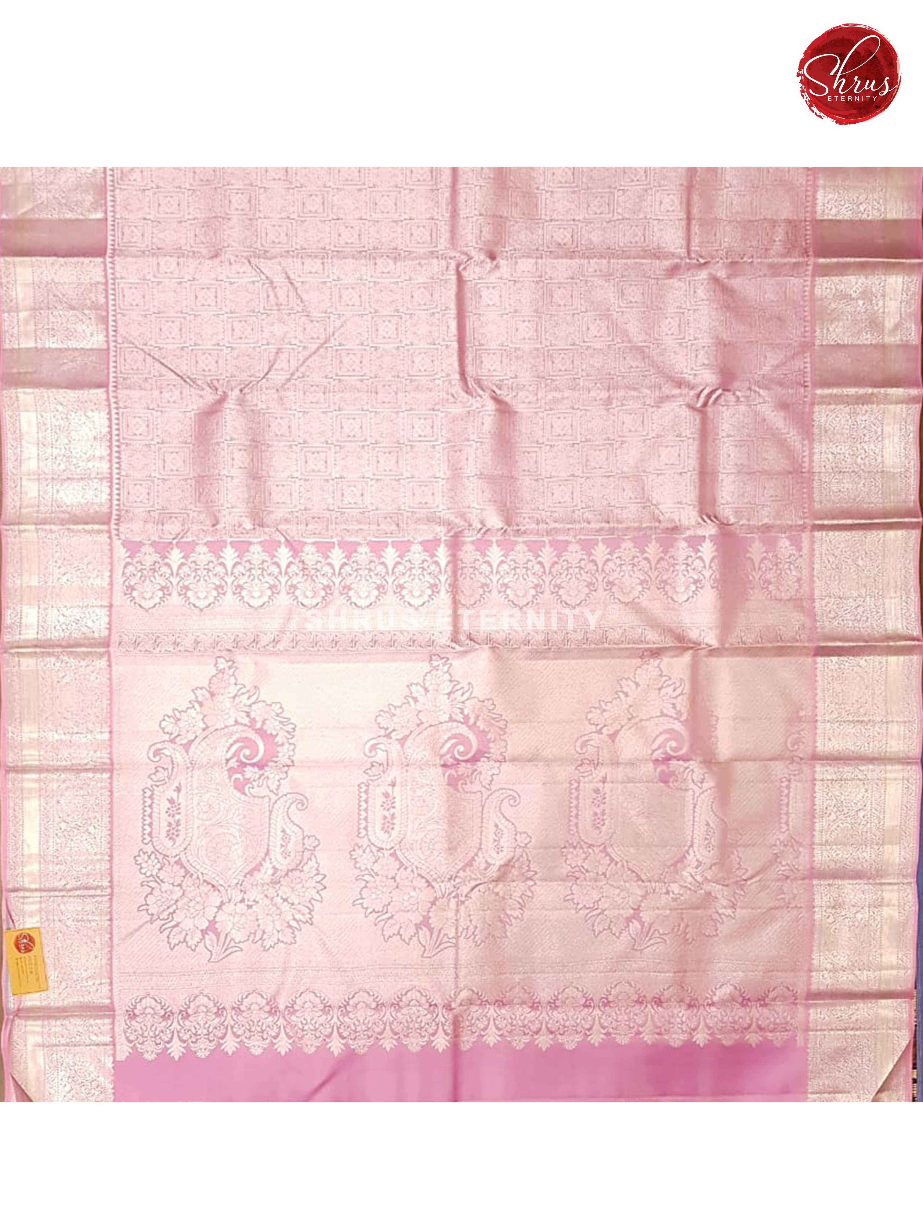 Baby Pink & Silver - Kanchipuram  Silk - Shop on ShrusEternity.com