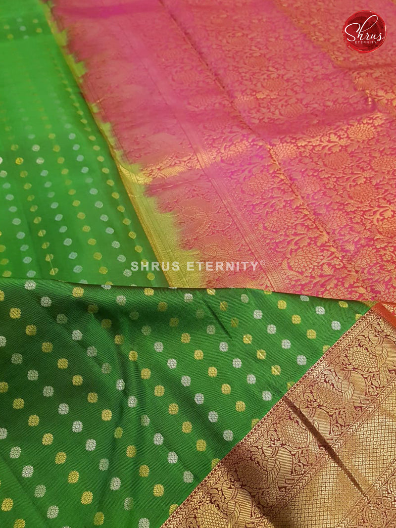 Green & Magenta Pink - Kanchipuram Silk - Shop on ShrusEternity.com