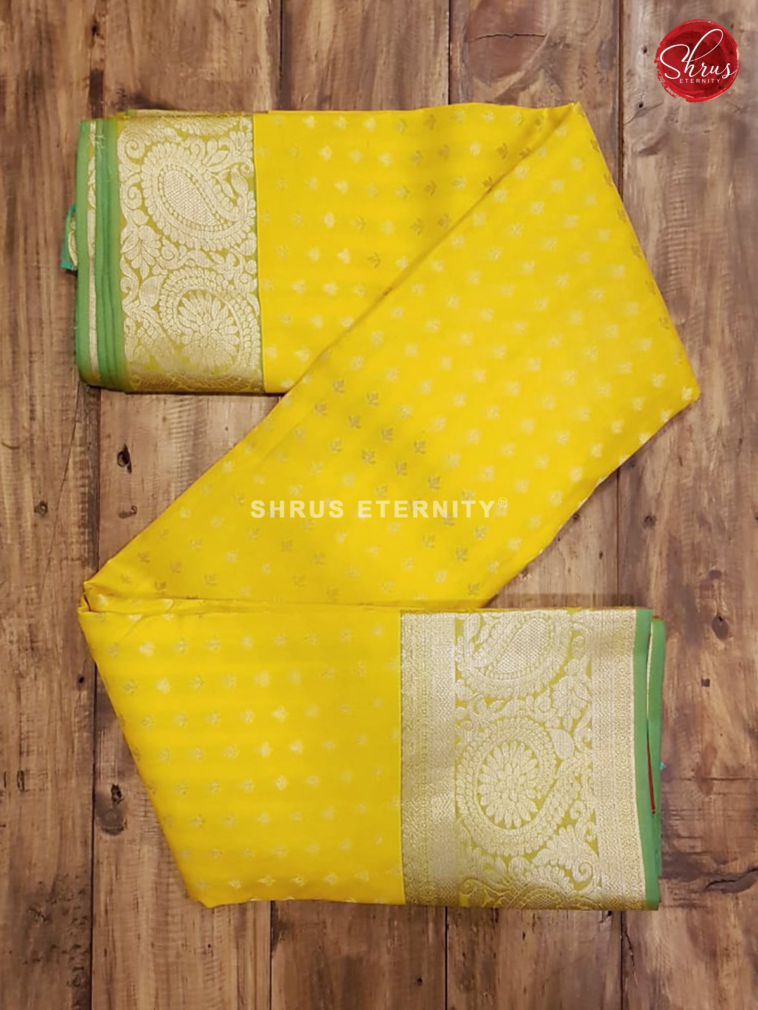 Yellow & Light Green - Kanchipuram Silk - Shop on ShrusEternity.com